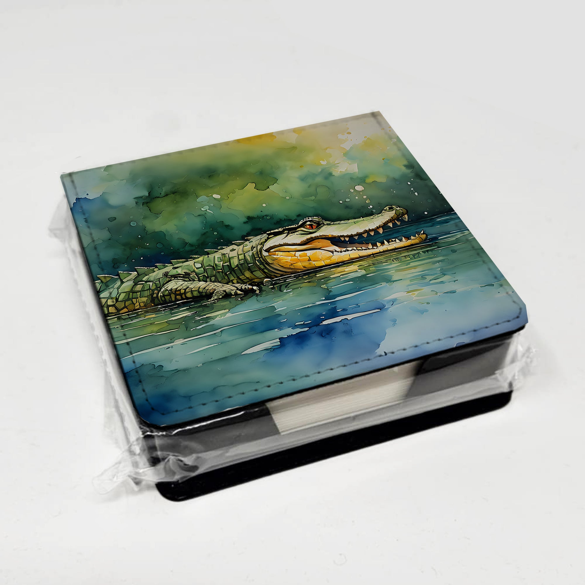 Caroline's Treasures Crocodile PU Leather Note Paper Holder