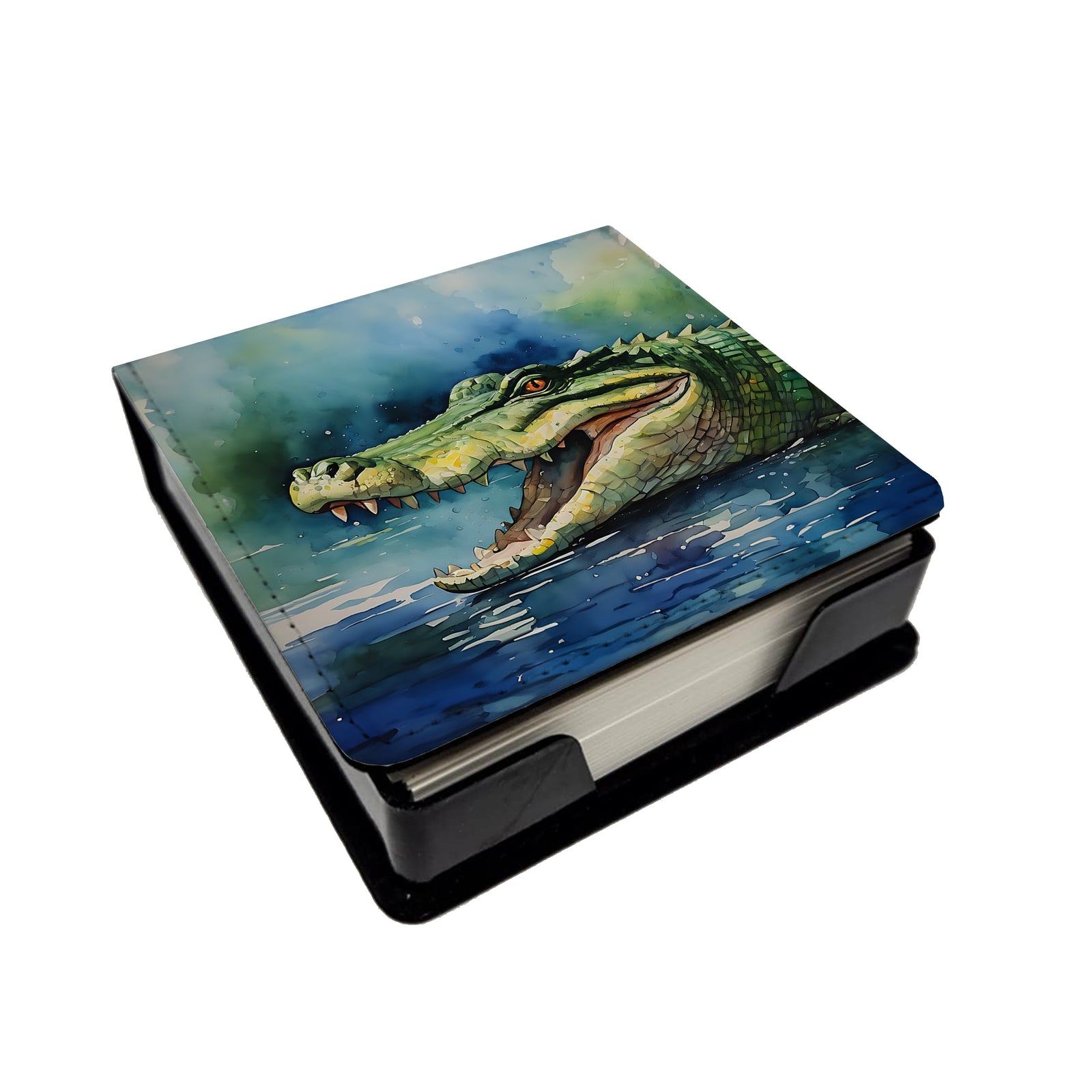 Caroline's Treasures Crocodile PU Leather Note Paper Holder