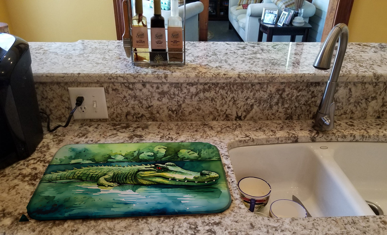 Caroline's Treasures Crocodile Dish Drying Mat