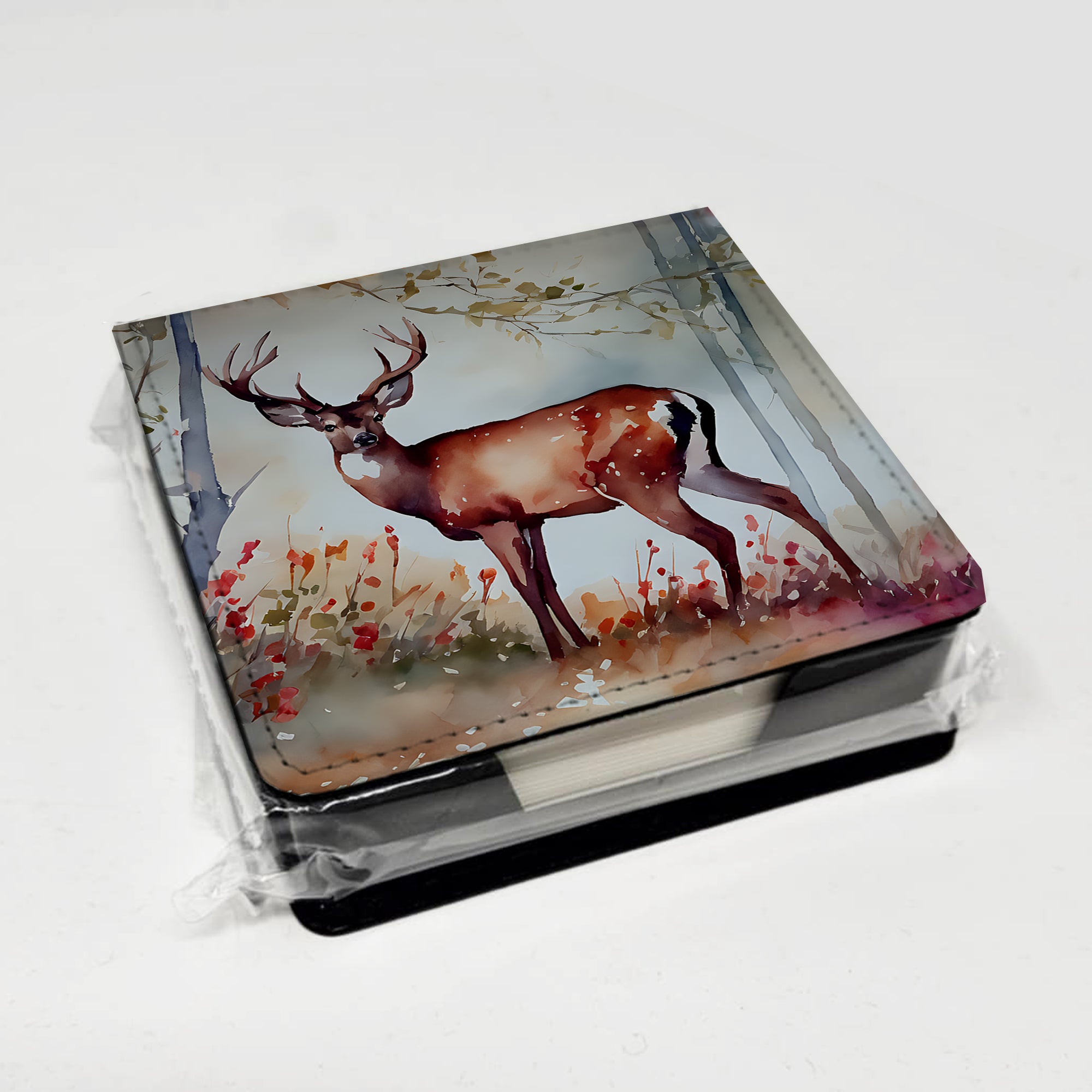Caroline's Treasures Deer PU Leather Note Paper Holder