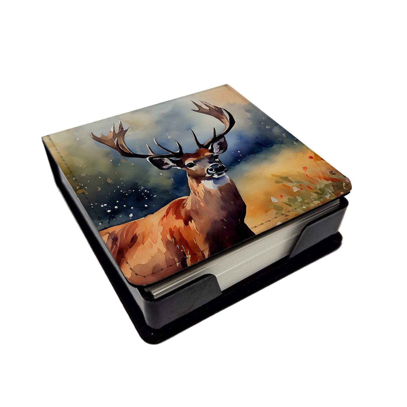Caroline's Treasures Deer PU Leather Note Paper Holder