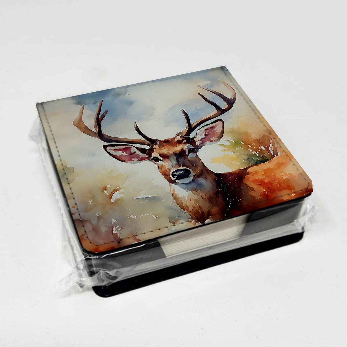 Caroline's Treasures Deer PU Leather Note Paper Holder