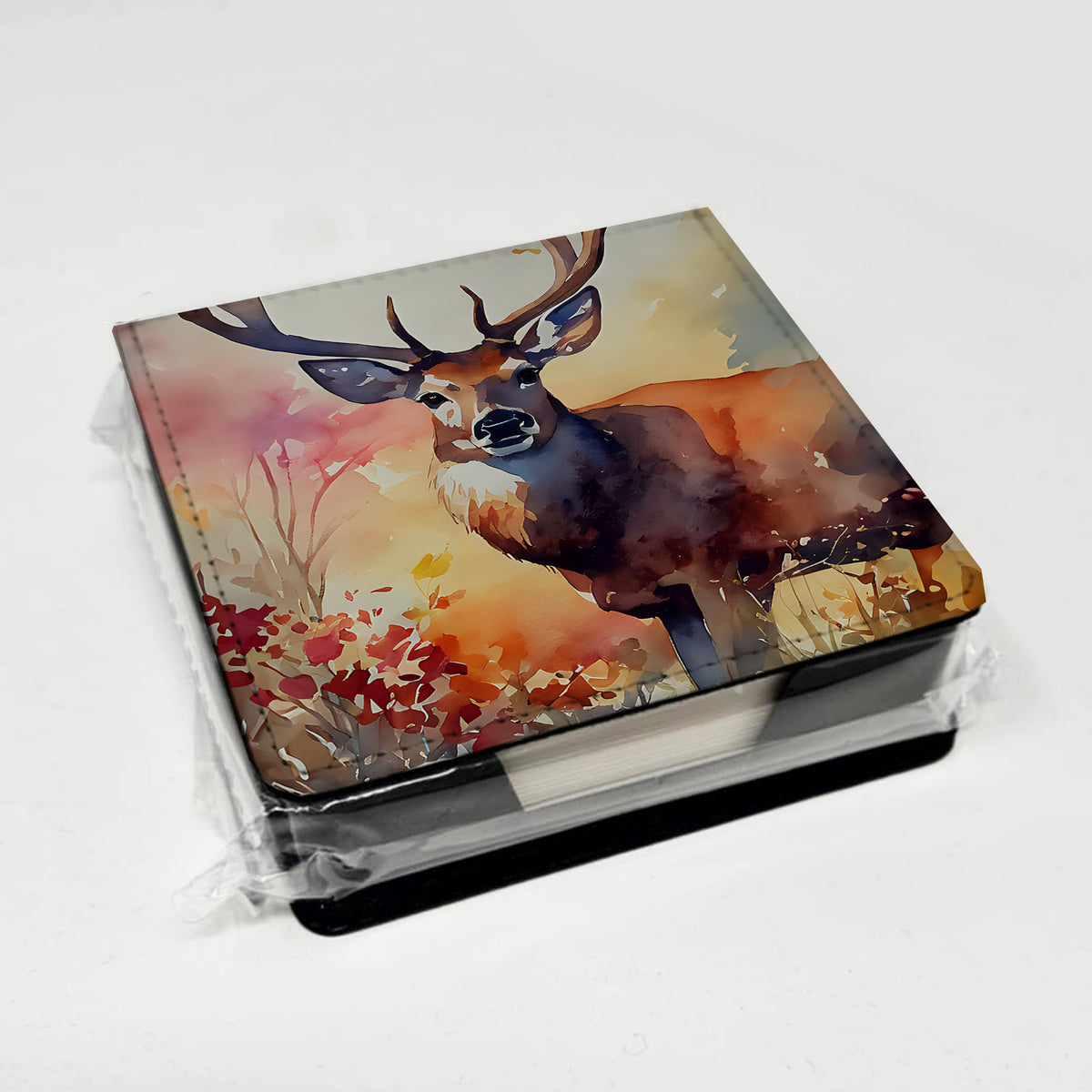 Caroline's Treasures Deer PU Leather Note Paper Holder