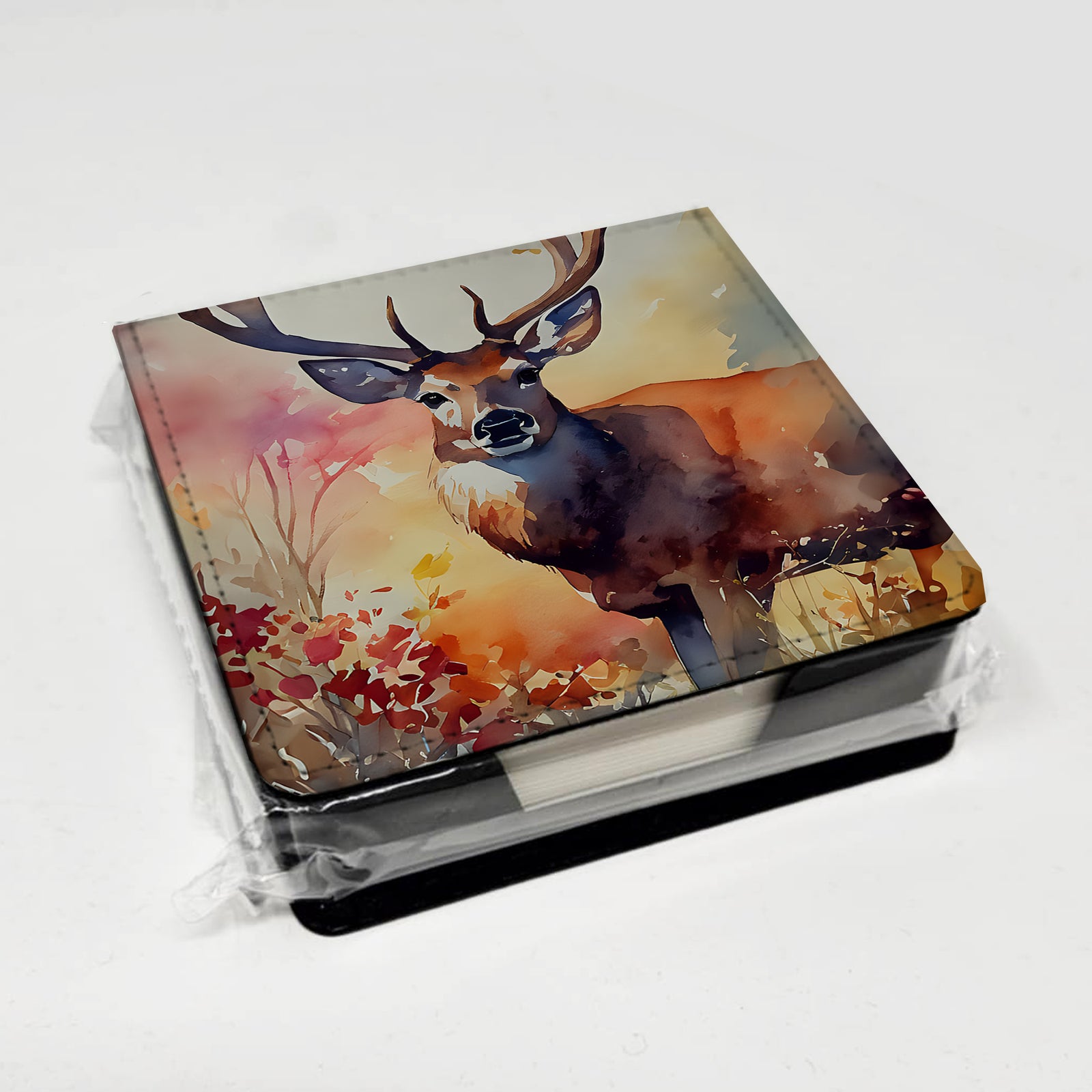 Caroline's Treasures Deer PU Leather Note Paper Holder