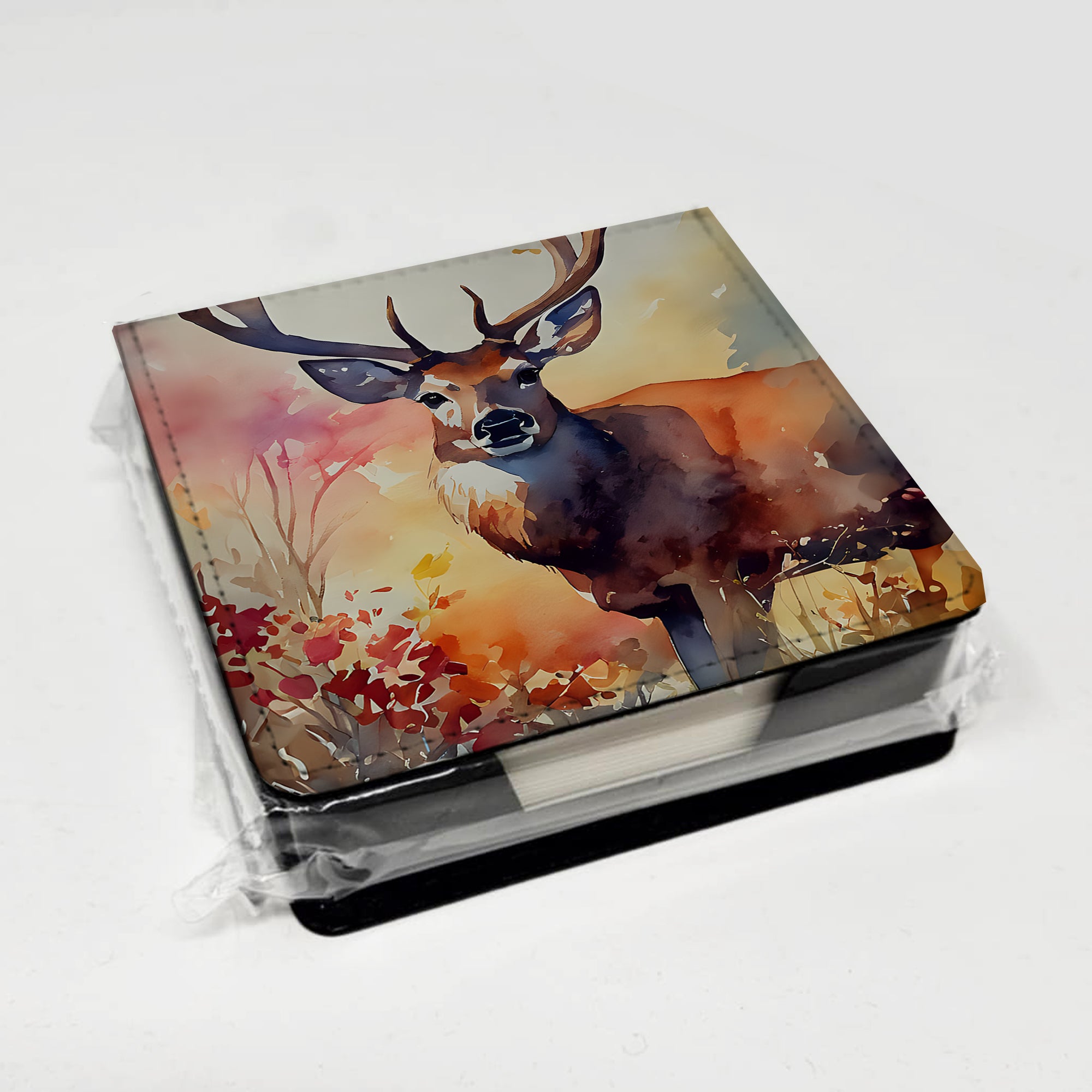 Caroline's Treasures Deer PU Leather Note Paper Holder