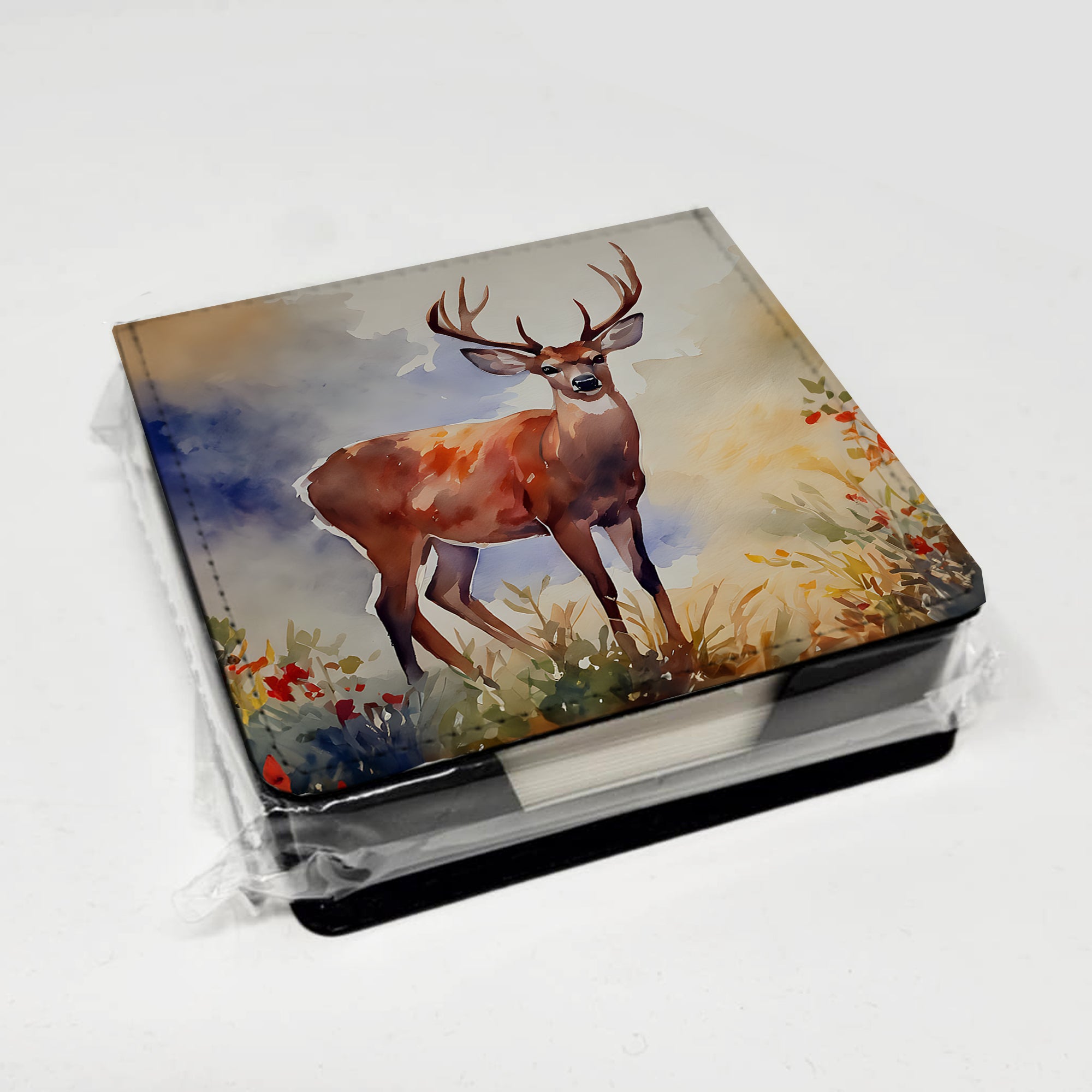 Caroline's Treasures Deer PU Leather Note Paper Holder