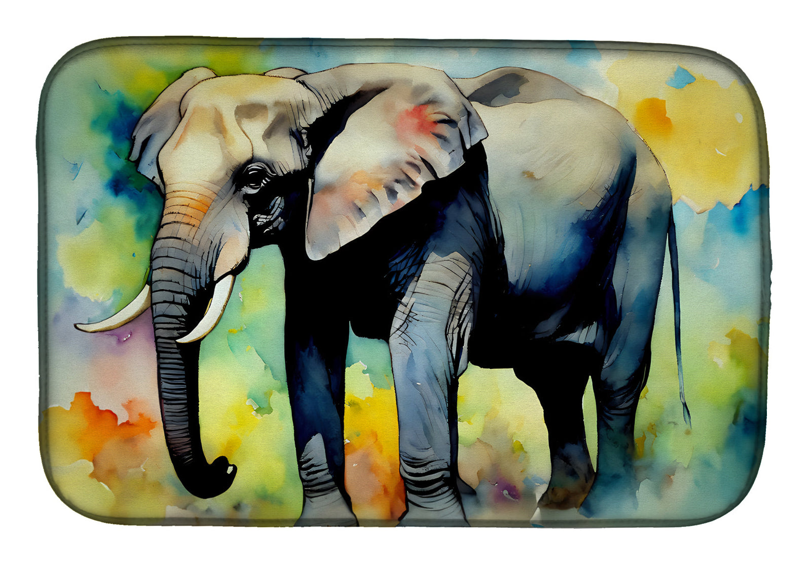 Caroline's Treasures Elephant Dish Drying Mat