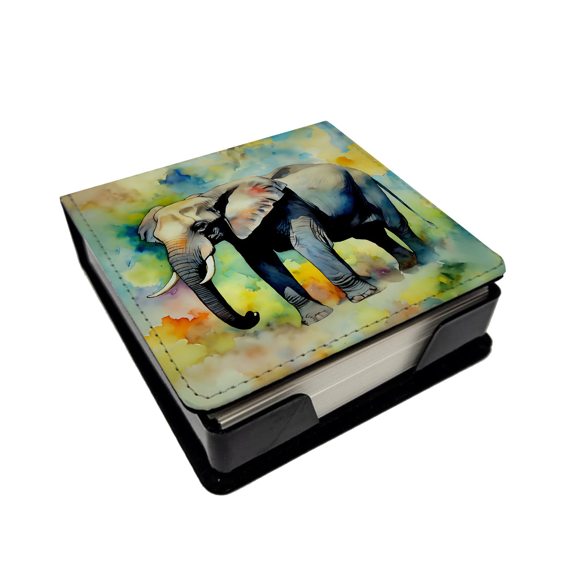 Caroline's Treasures Elephant PU Leather Note Paper Holder