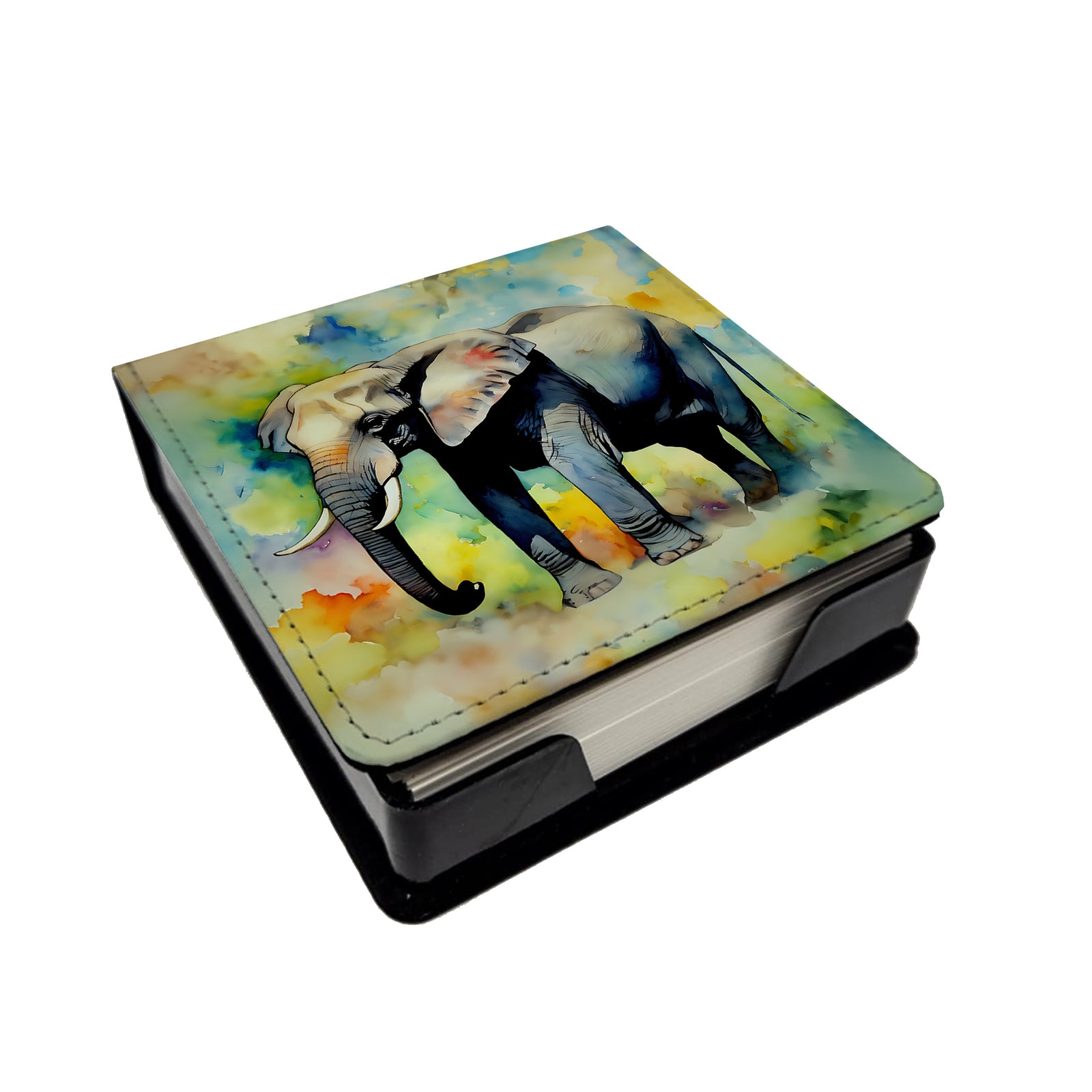 Caroline's Treasures Elephant PU Leather Note Paper Holder