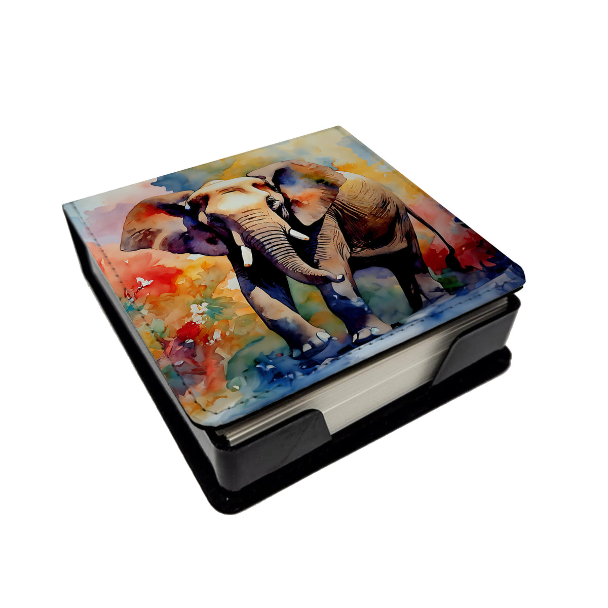 Caroline's Treasures Elephant PU Leather Note Paper Holder