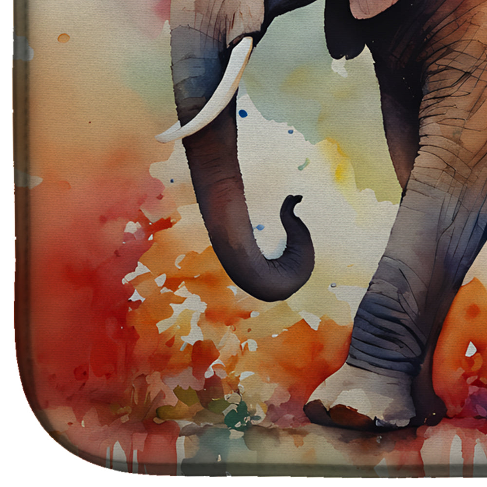 Caroline's Treasures Elephant Dish Drying Mat