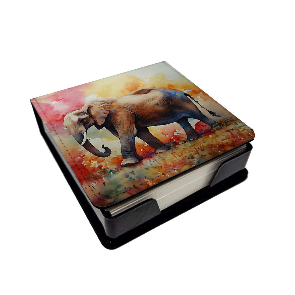 Caroline's Treasures Elephant PU Leather Note Paper Holder