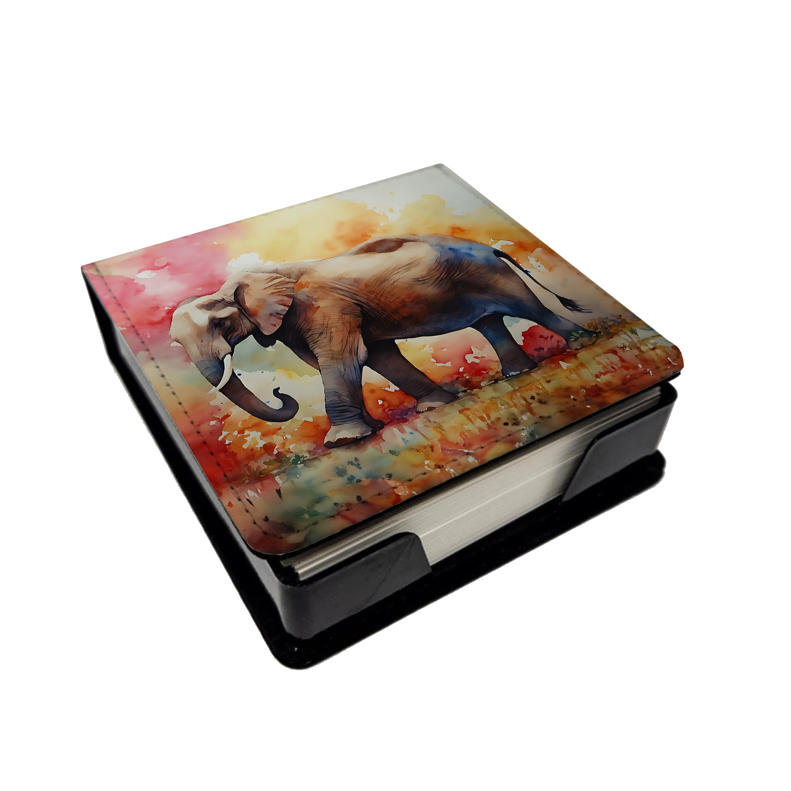 Caroline's Treasures Elephant PU Leather Note Paper Holder