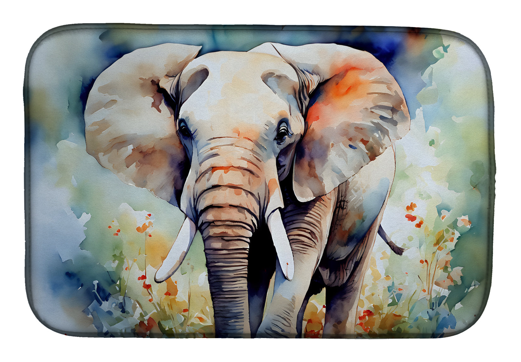 Caroline's Treasures Elephant Dish Drying Mat