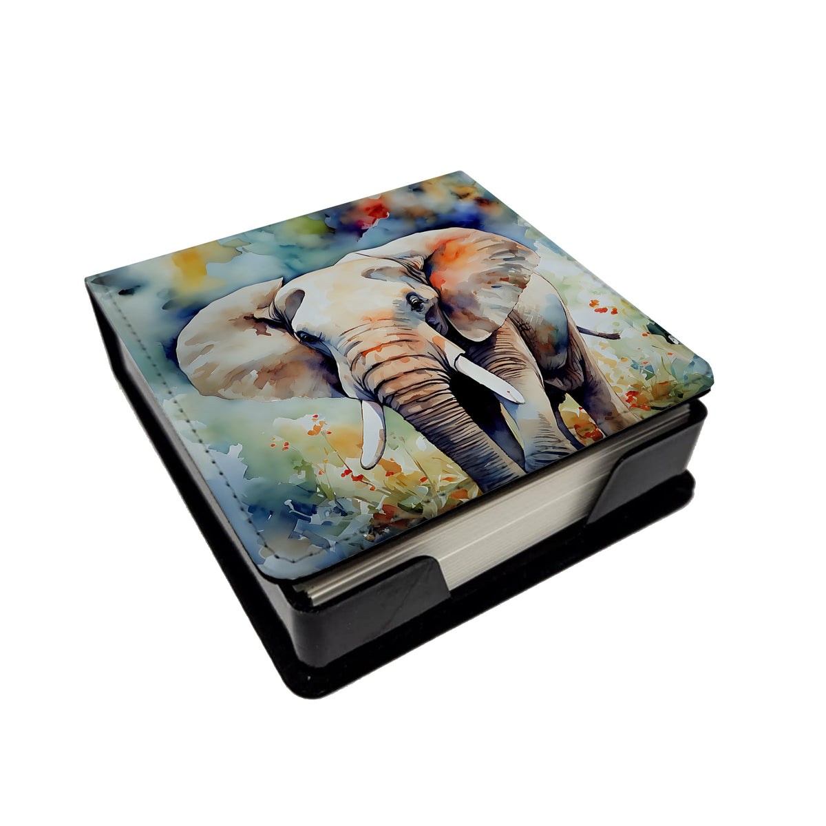 Caroline's Treasures Elephant PU Leather Note Paper Holder