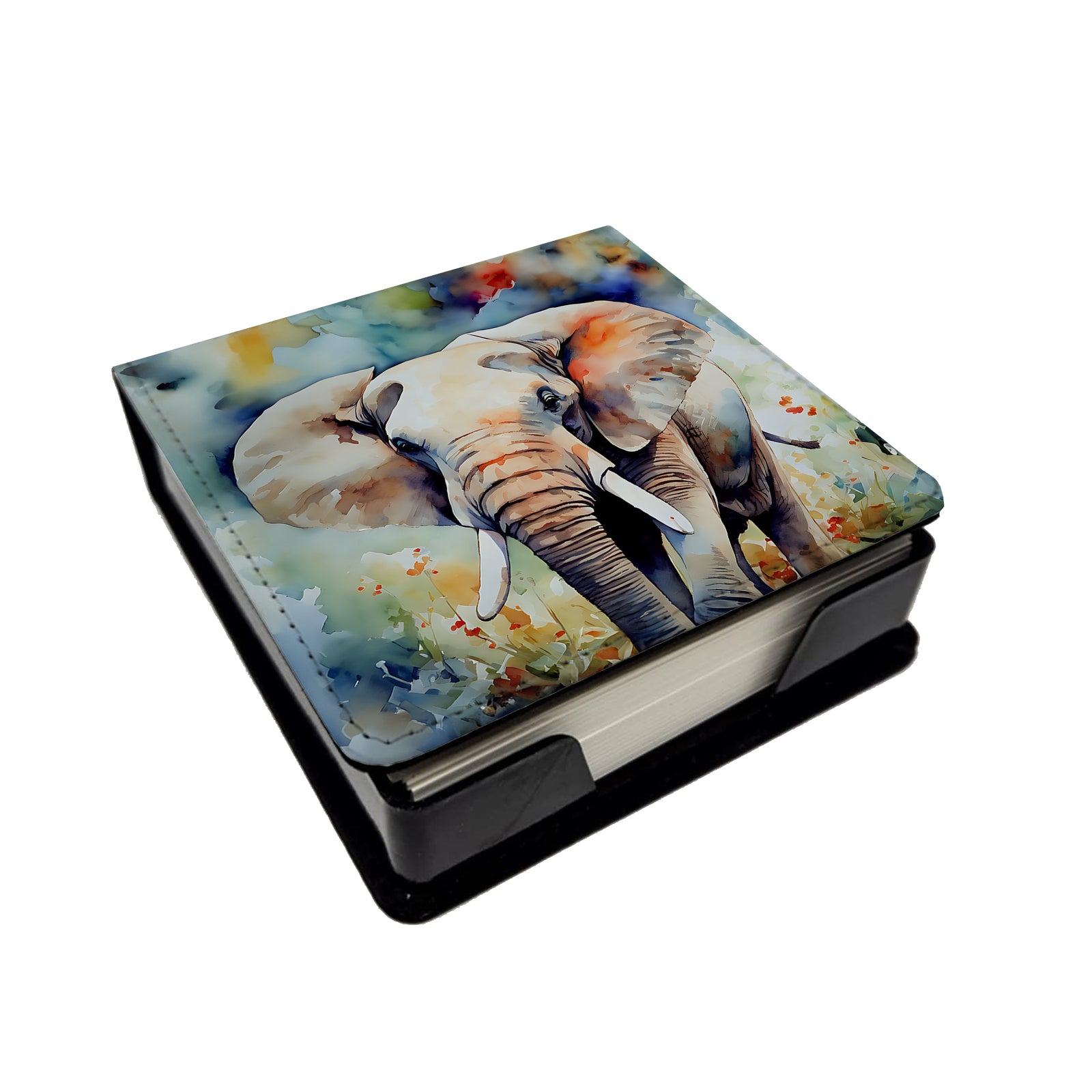 Caroline's Treasures Elephant PU Leather Note Paper Holder