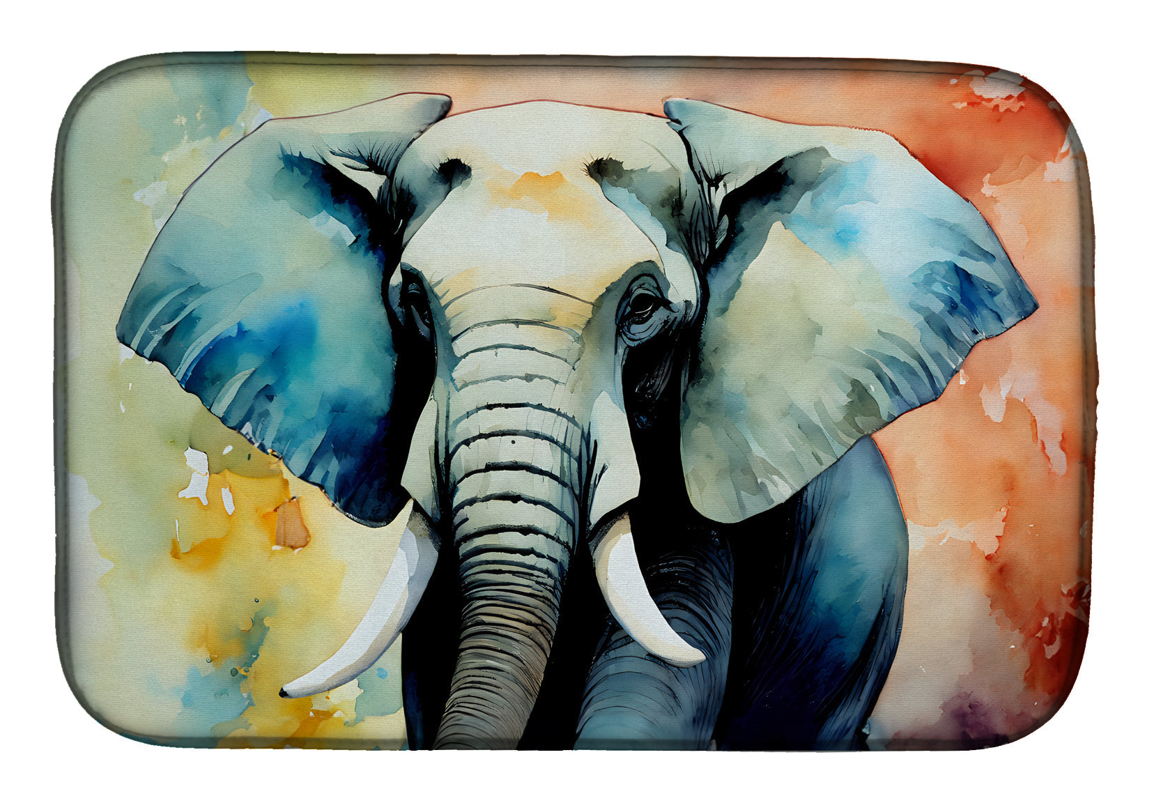 Caroline's Treasures Elephant Dish Drying Mat