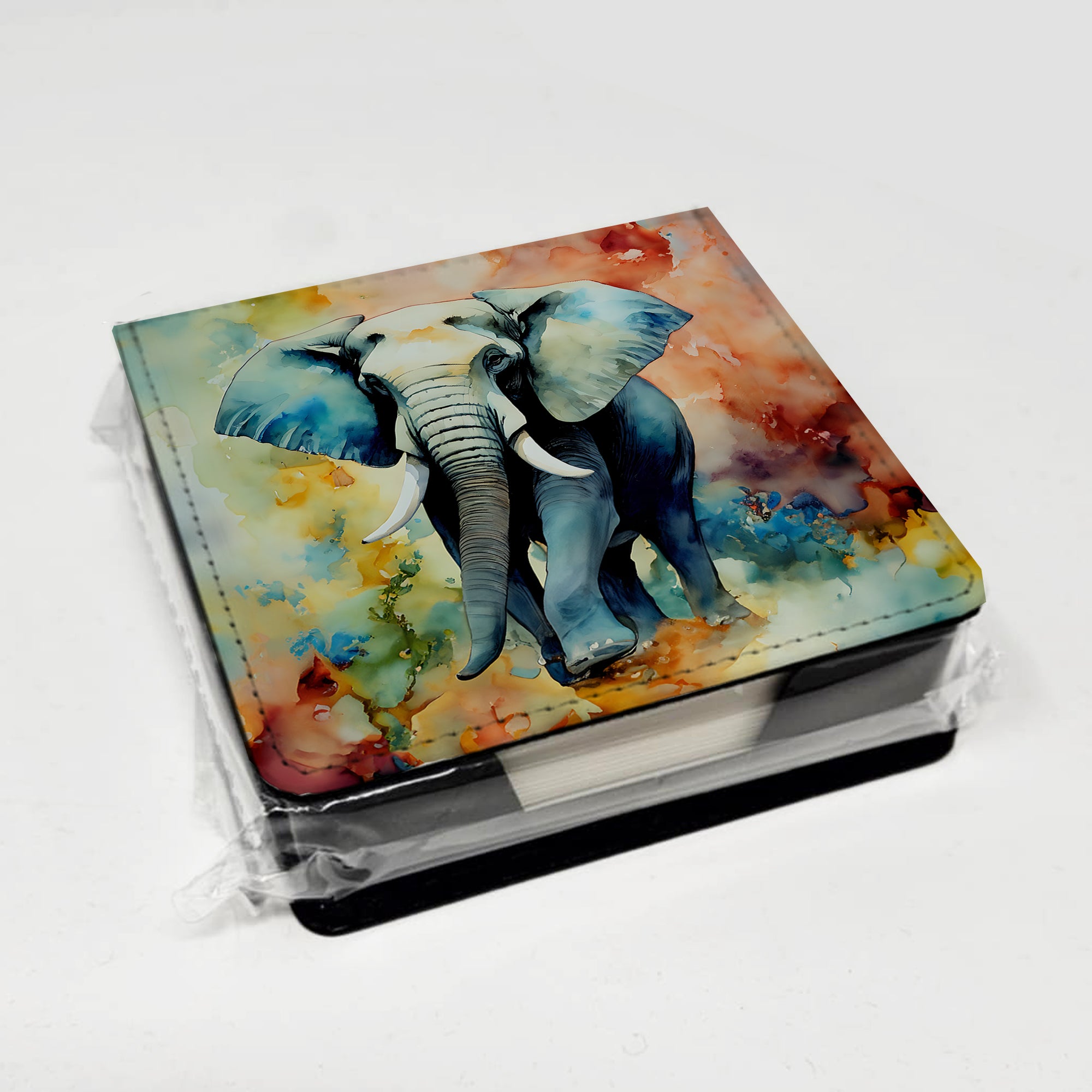 Caroline's Treasures Elephant PU Leather Note Paper Holder
