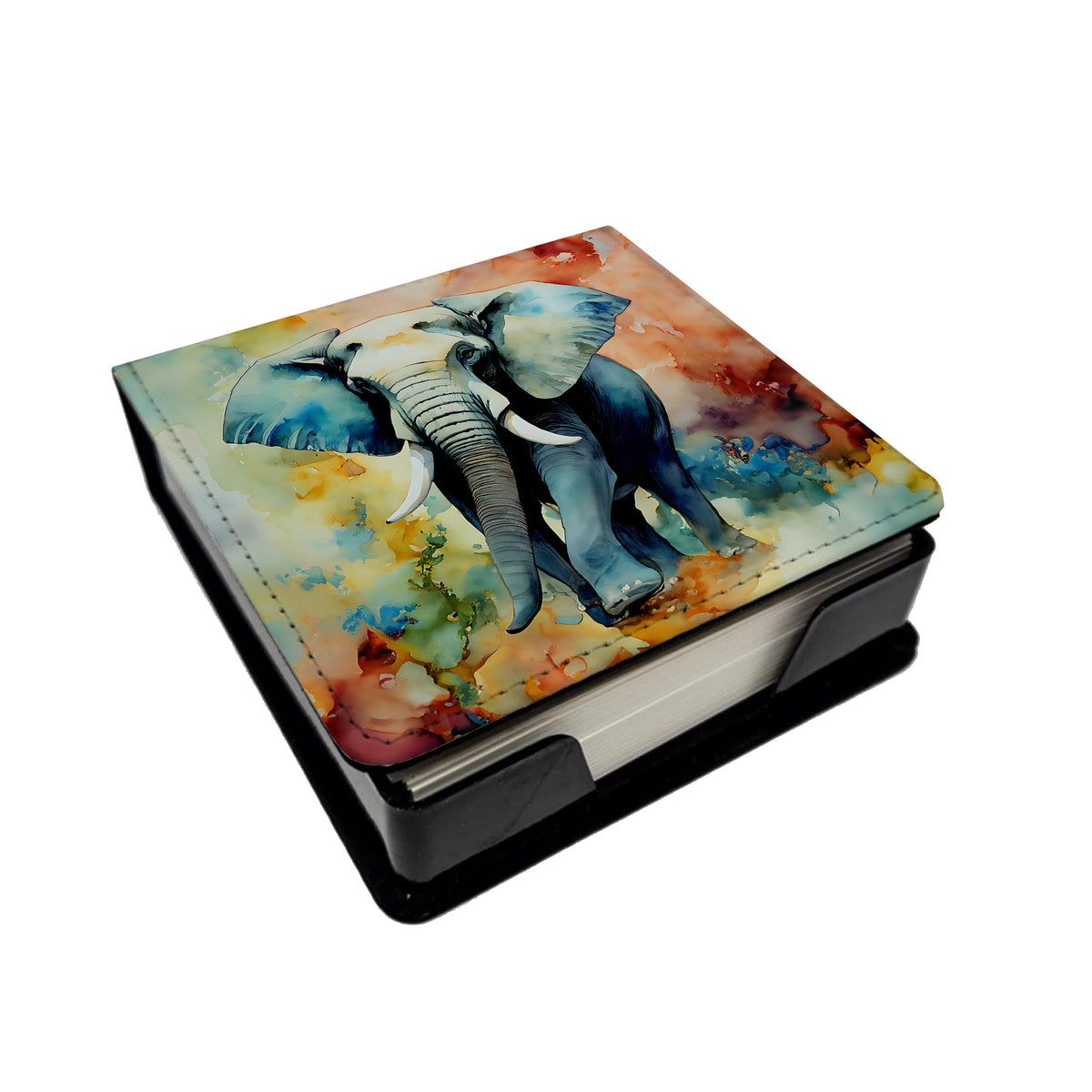 Caroline's Treasures Elephant PU Leather Note Paper Holder