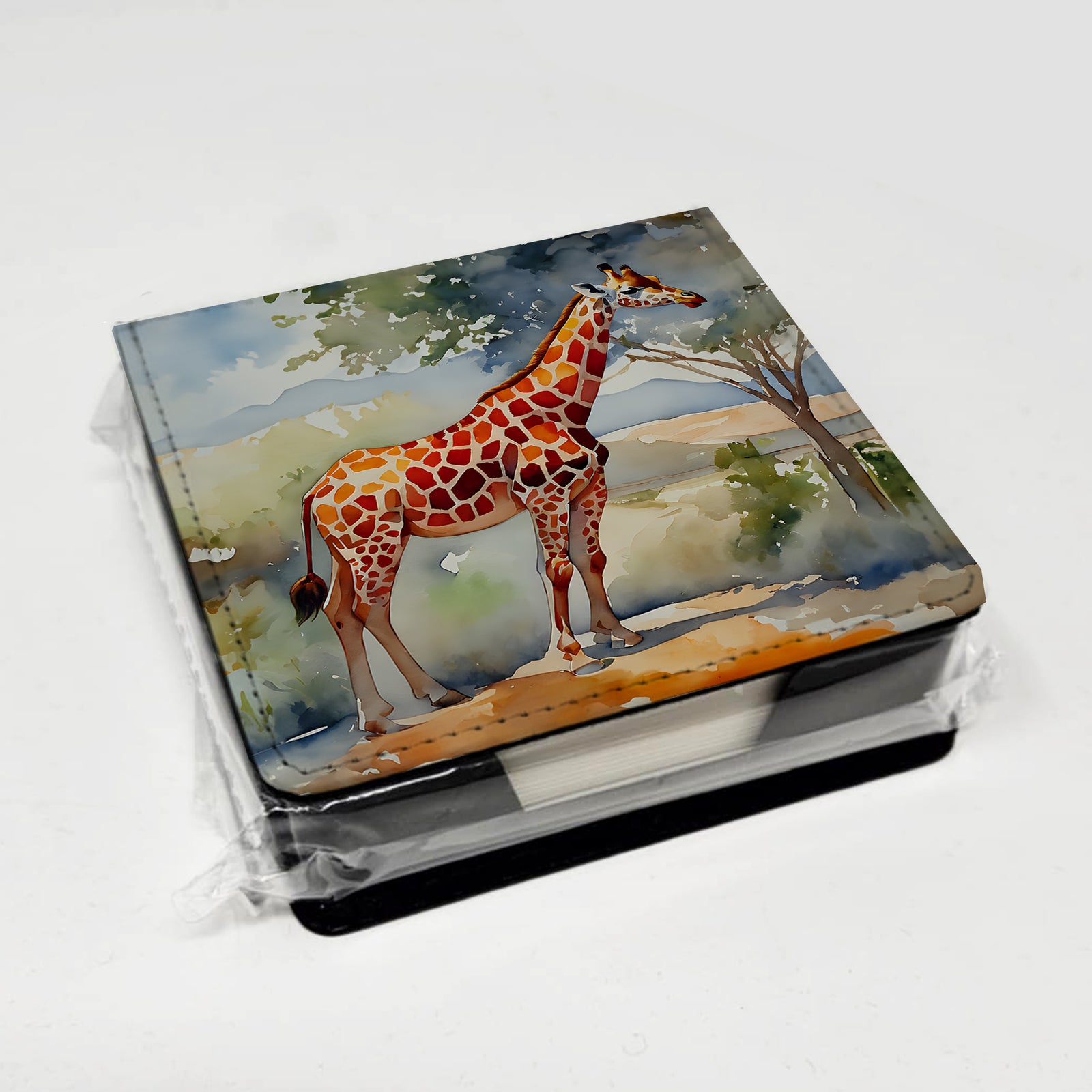 Caroline's Treasures Giraffe PU Leather Note Paper Holder