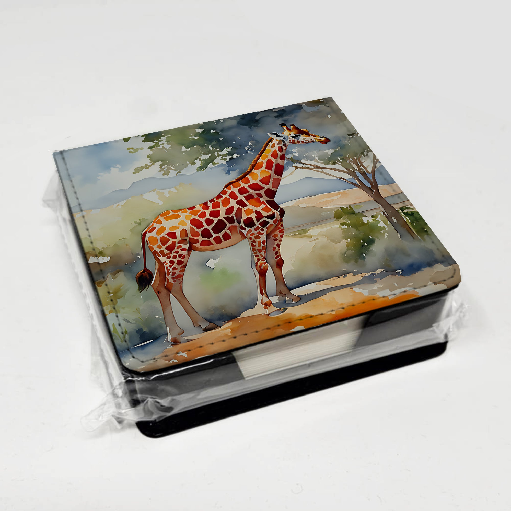 Caroline's Treasures Giraffe PU Leather Note Paper Holder