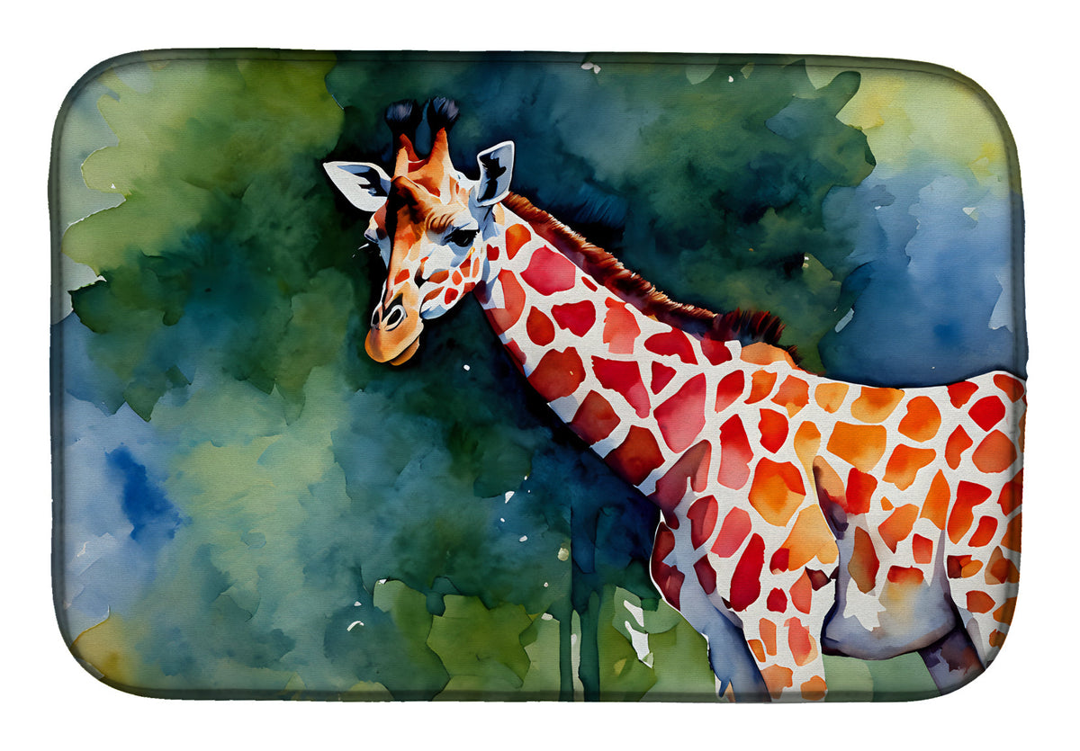 Caroline's Treasures Giraffe Dish Drying Mat