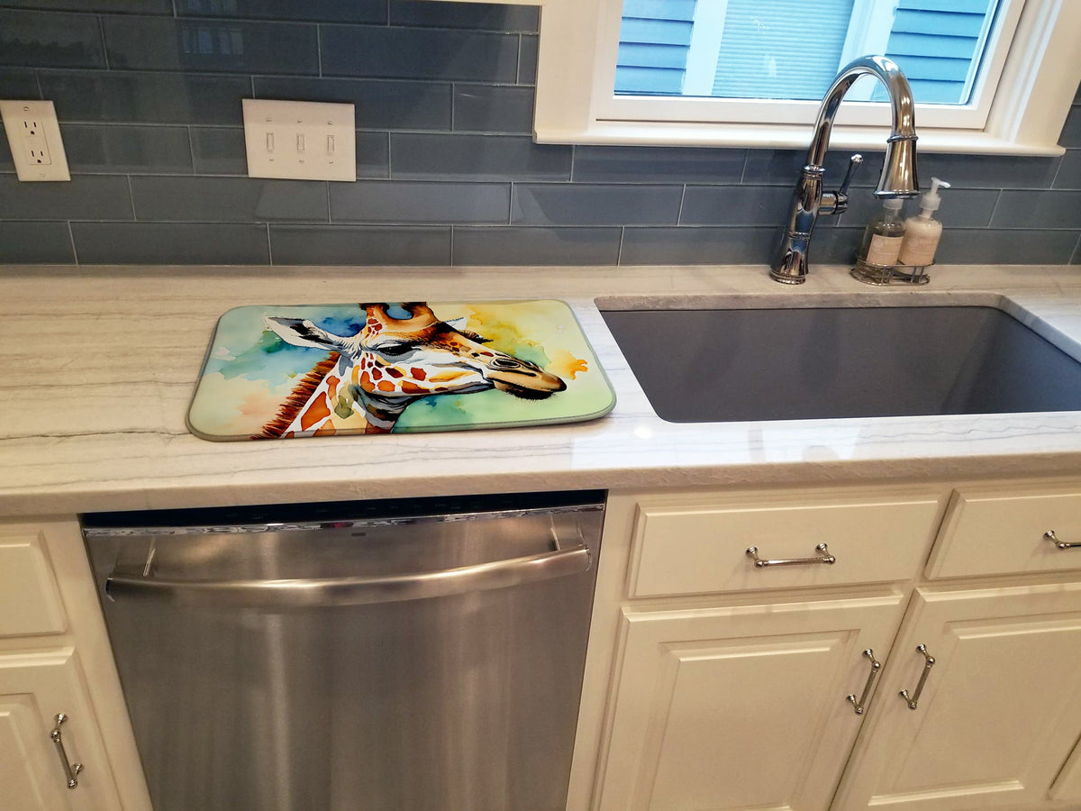 Caroline's Treasures Giraffe Dish Drying Mat