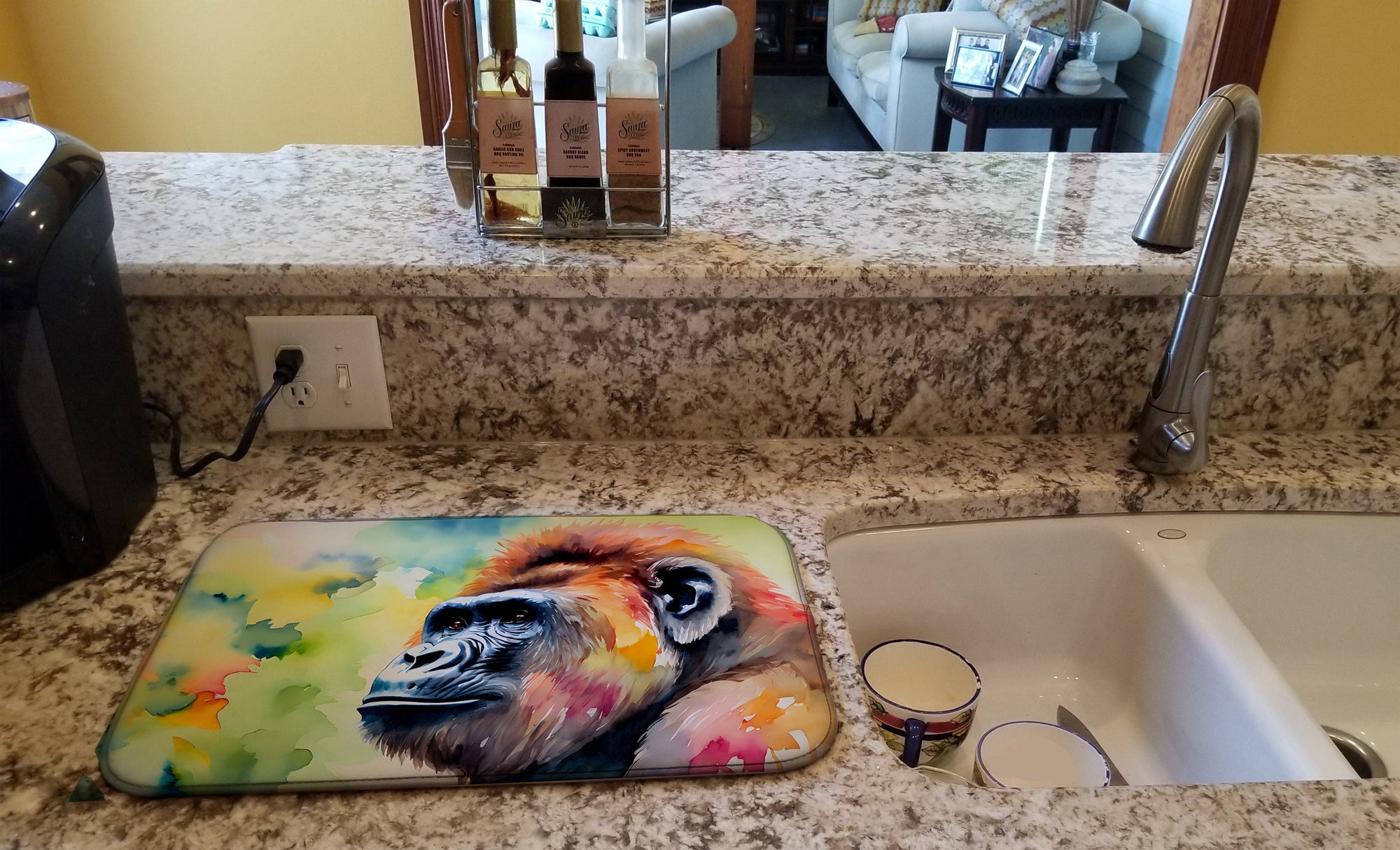 Caroline's Treasures Gorilla Dish Drying Mat