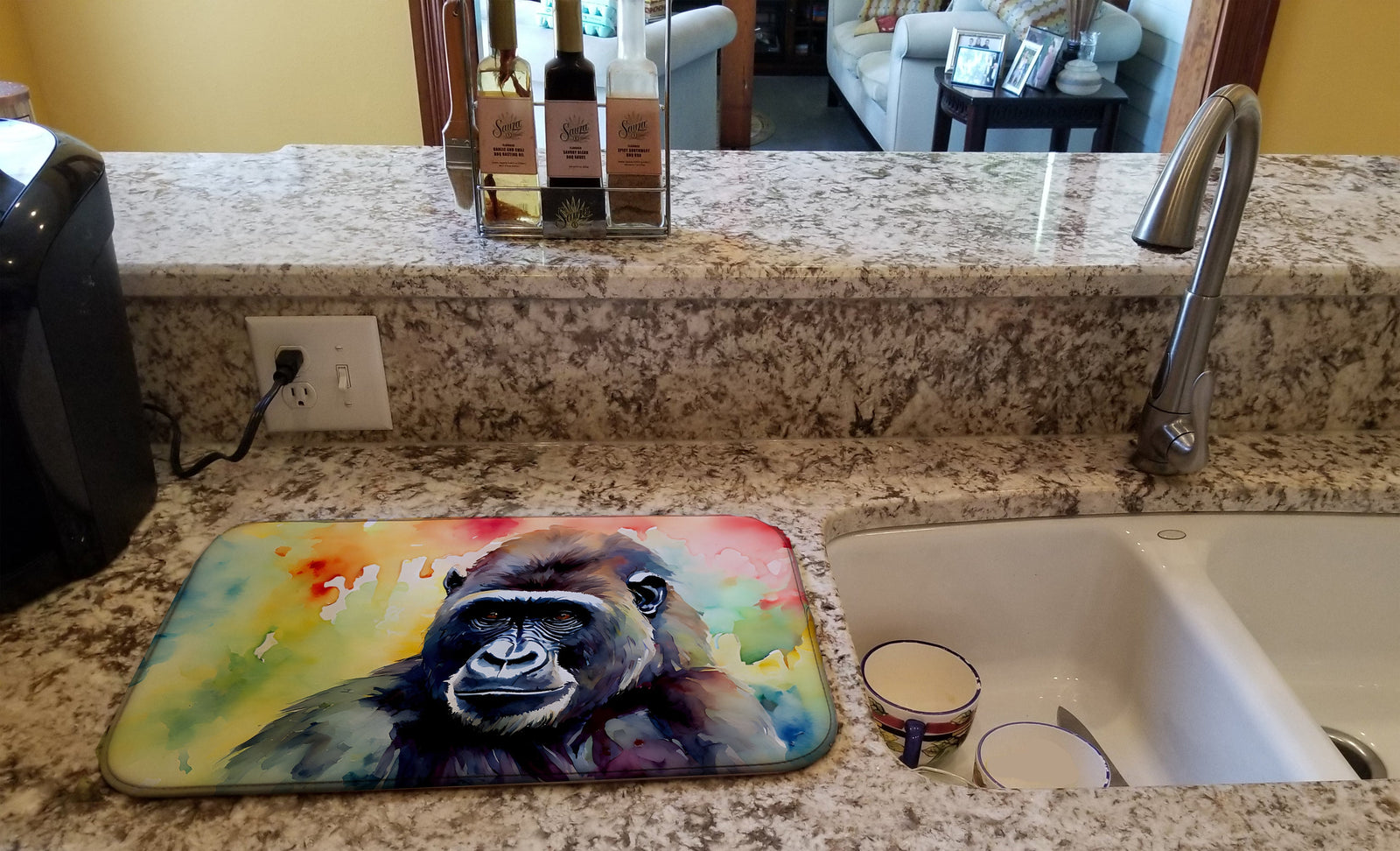 Caroline's Treasures Gorilla Dish Drying Mat