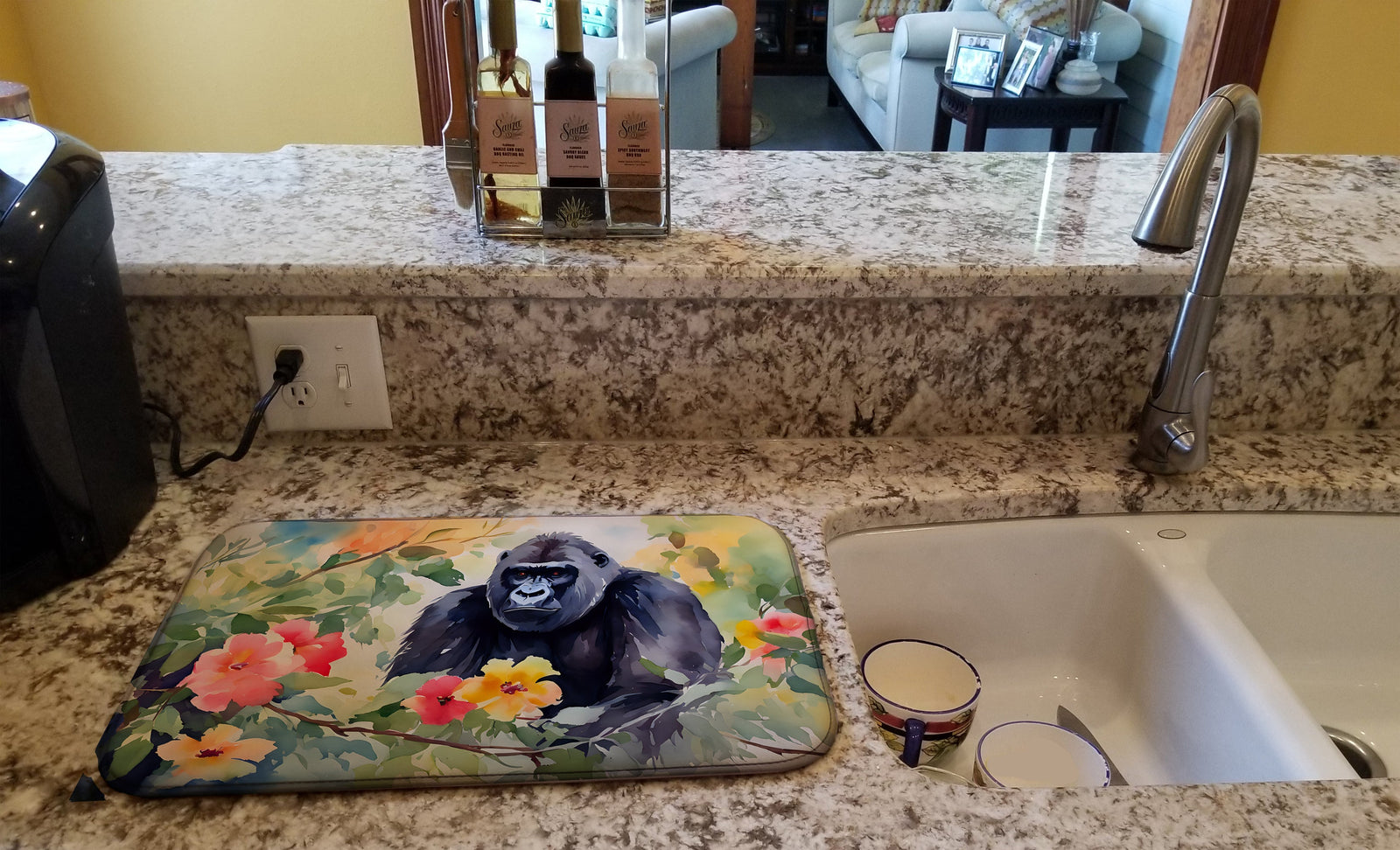 Caroline's Treasures Gorilla Dish Drying Mat