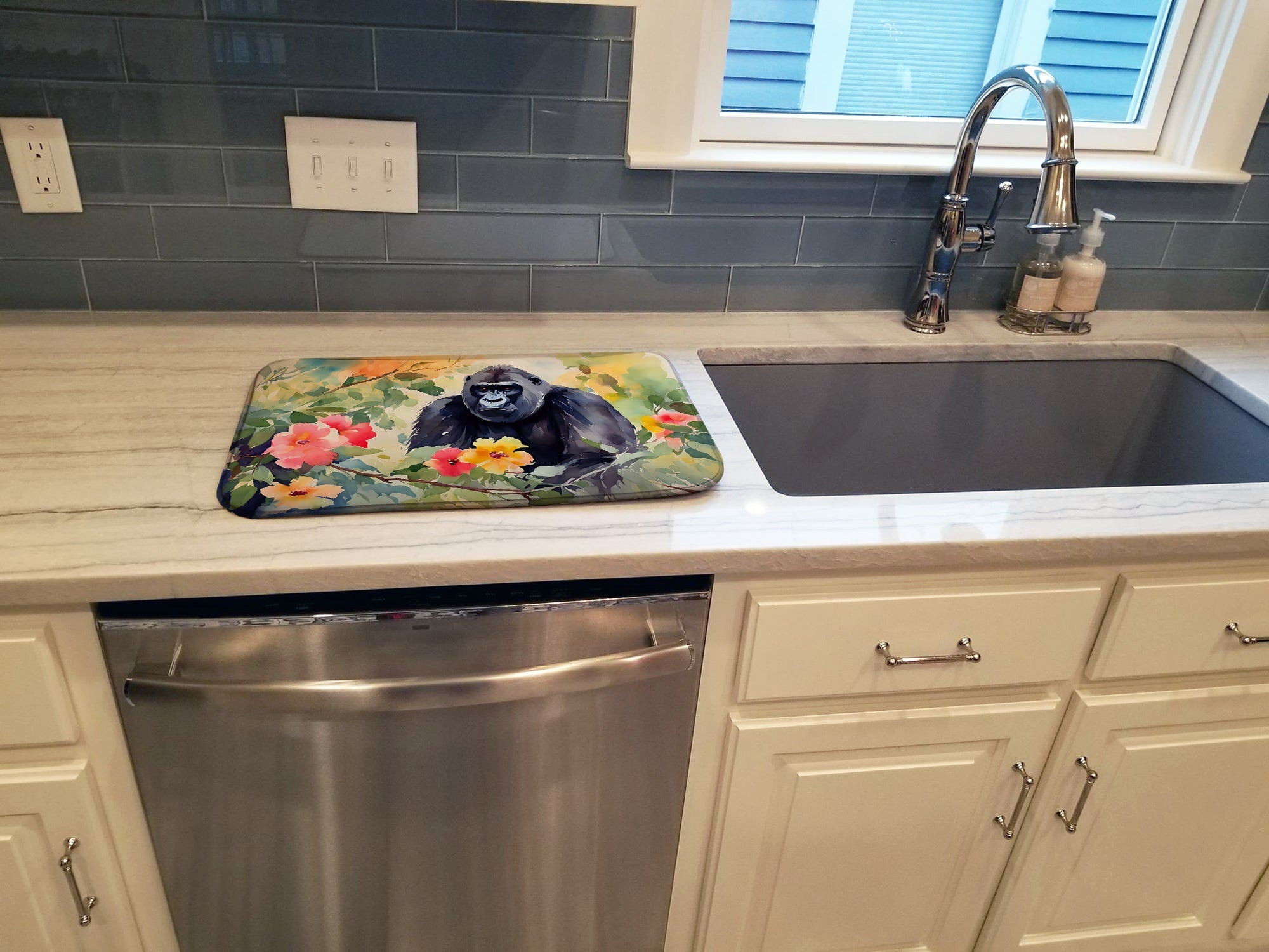 Caroline's Treasures Gorilla Dish Drying Mat