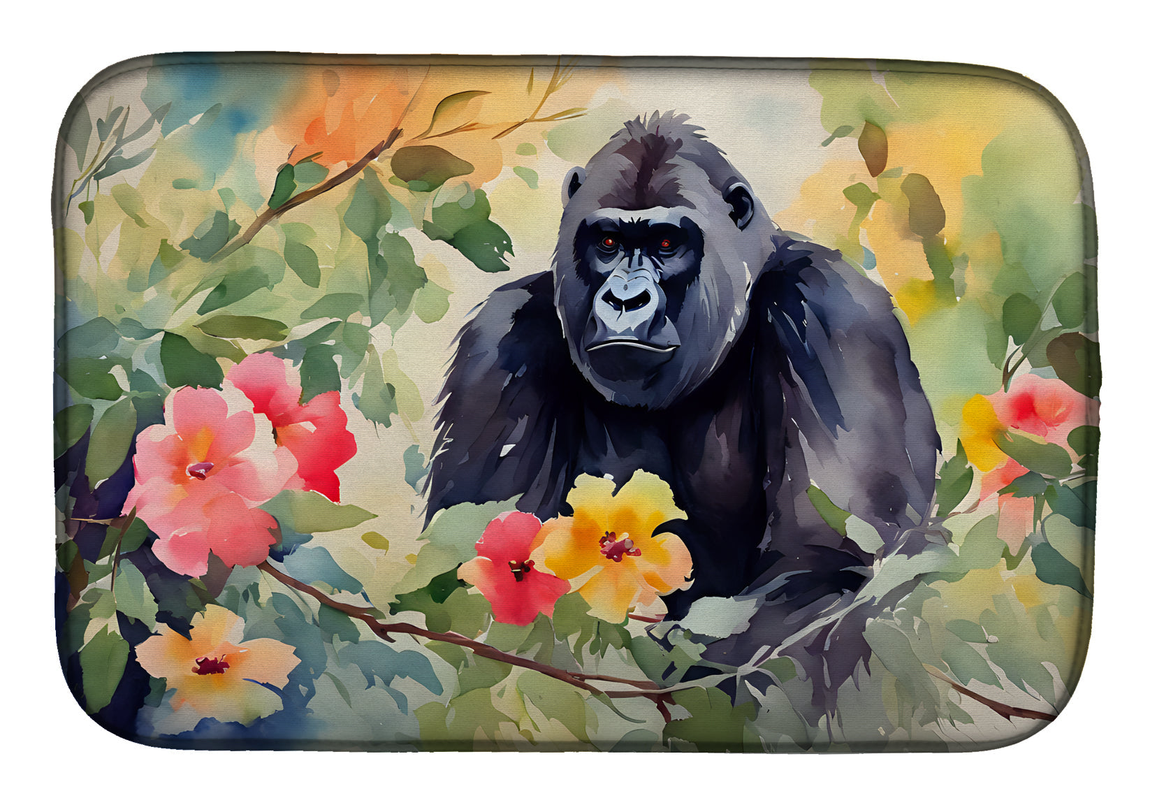Caroline's Treasures Gorilla Dish Drying Mat