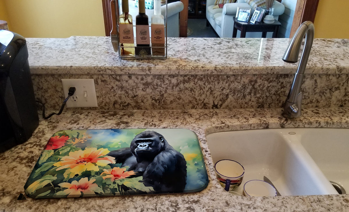 Caroline's Treasures Gorilla Dish Drying Mat