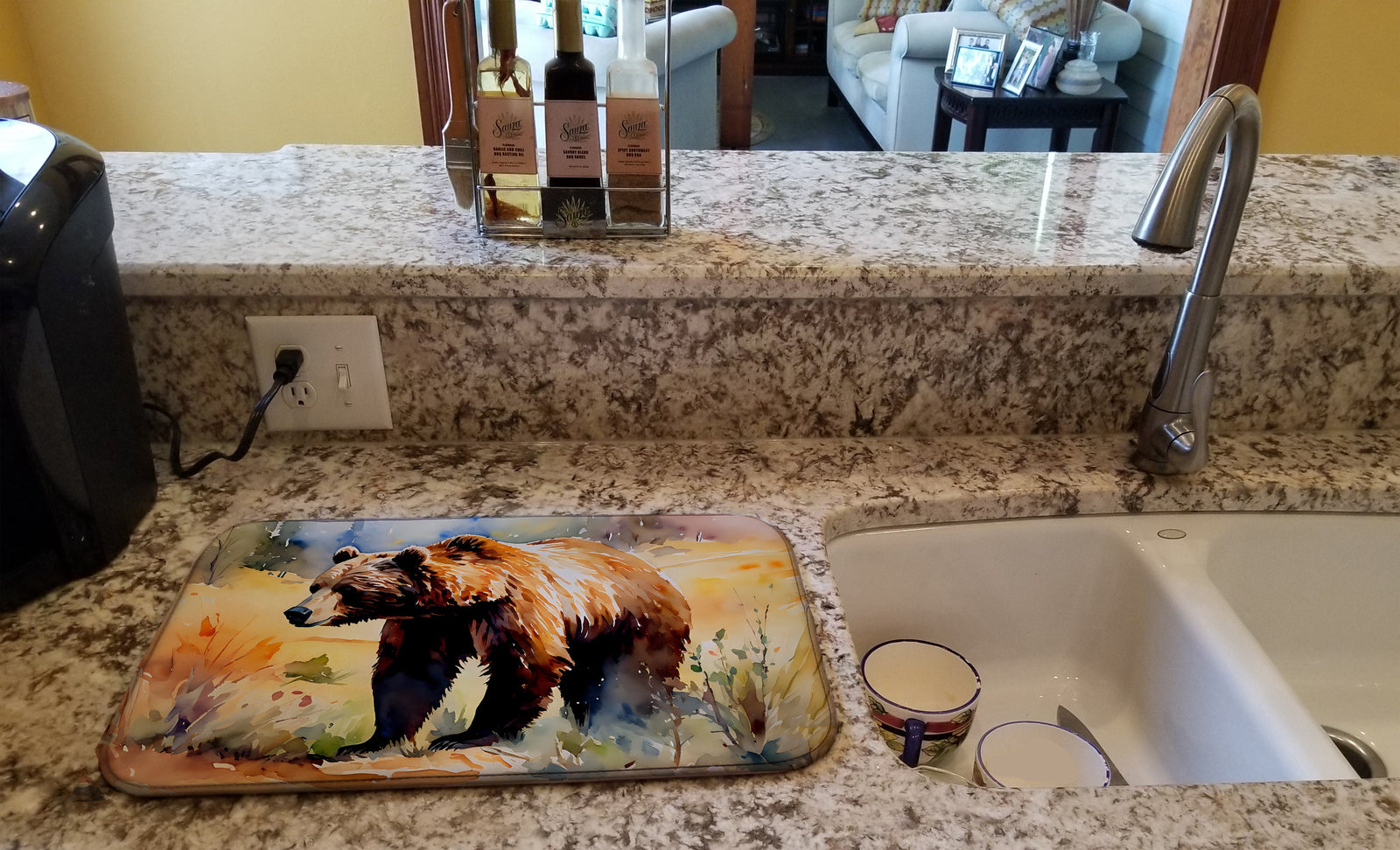 Caroline's Treasures Grizzly Bear Dish Drying Mat