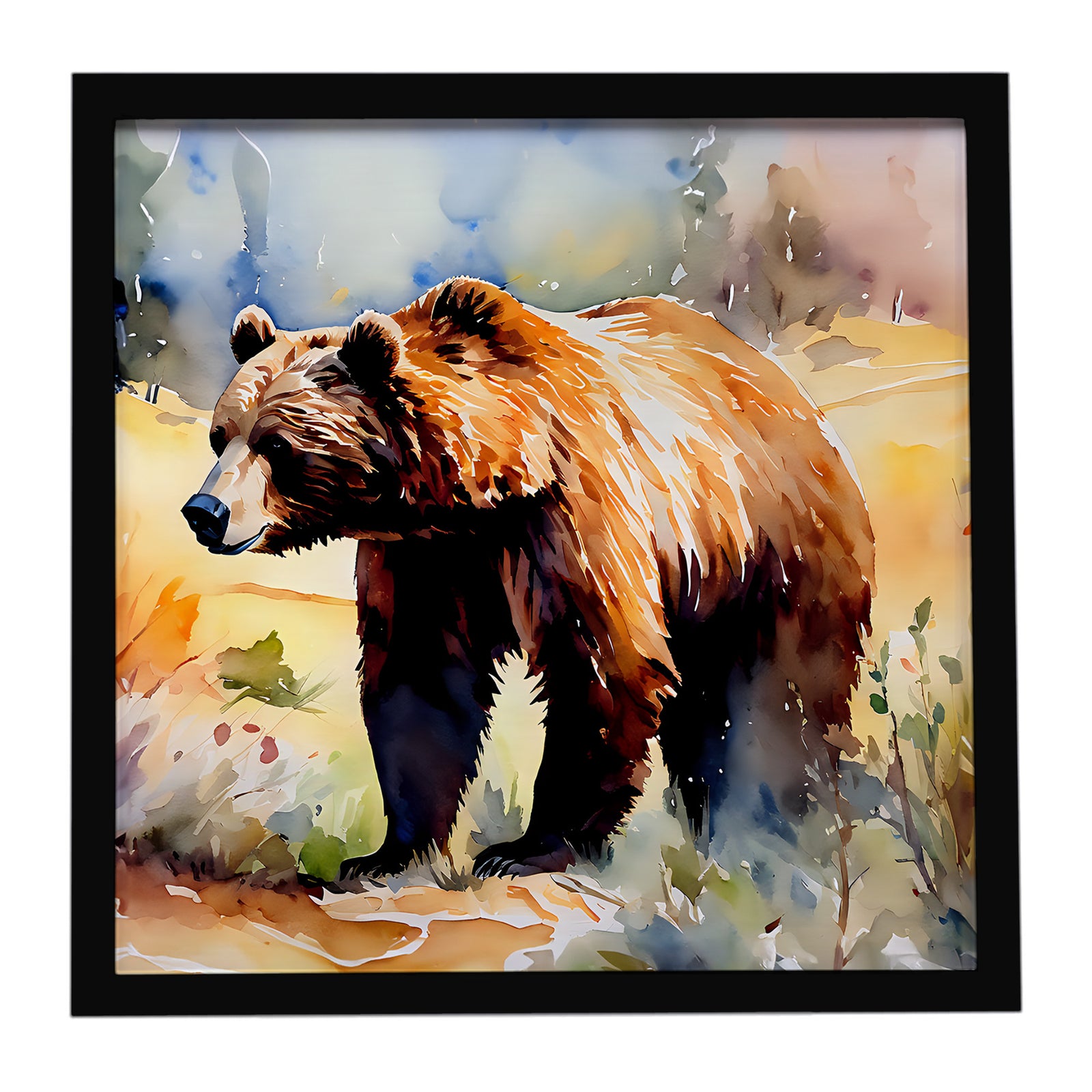 Caroline's Treasures Grizzly Bear Framed Metal Print