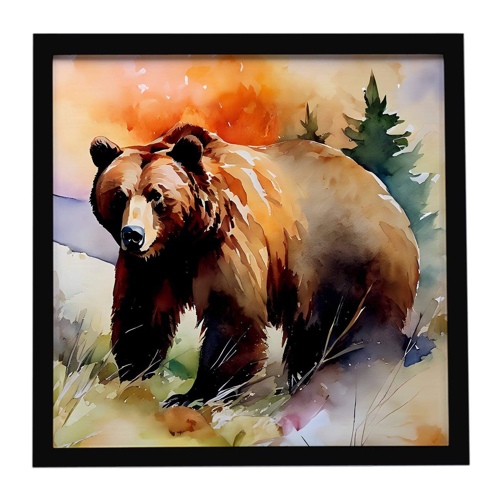 Caroline's Treasures Grizzly Bear Framed Metal Print