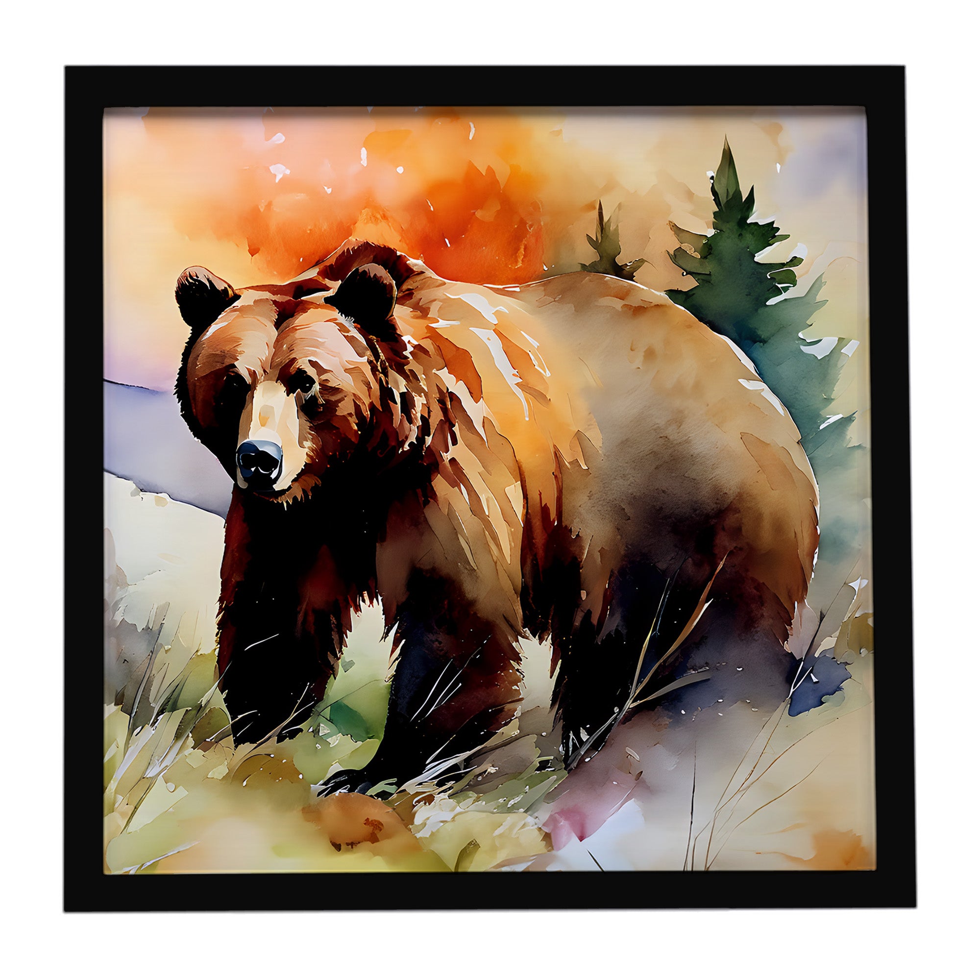 Caroline's Treasures Grizzly Bear Framed Metal Print