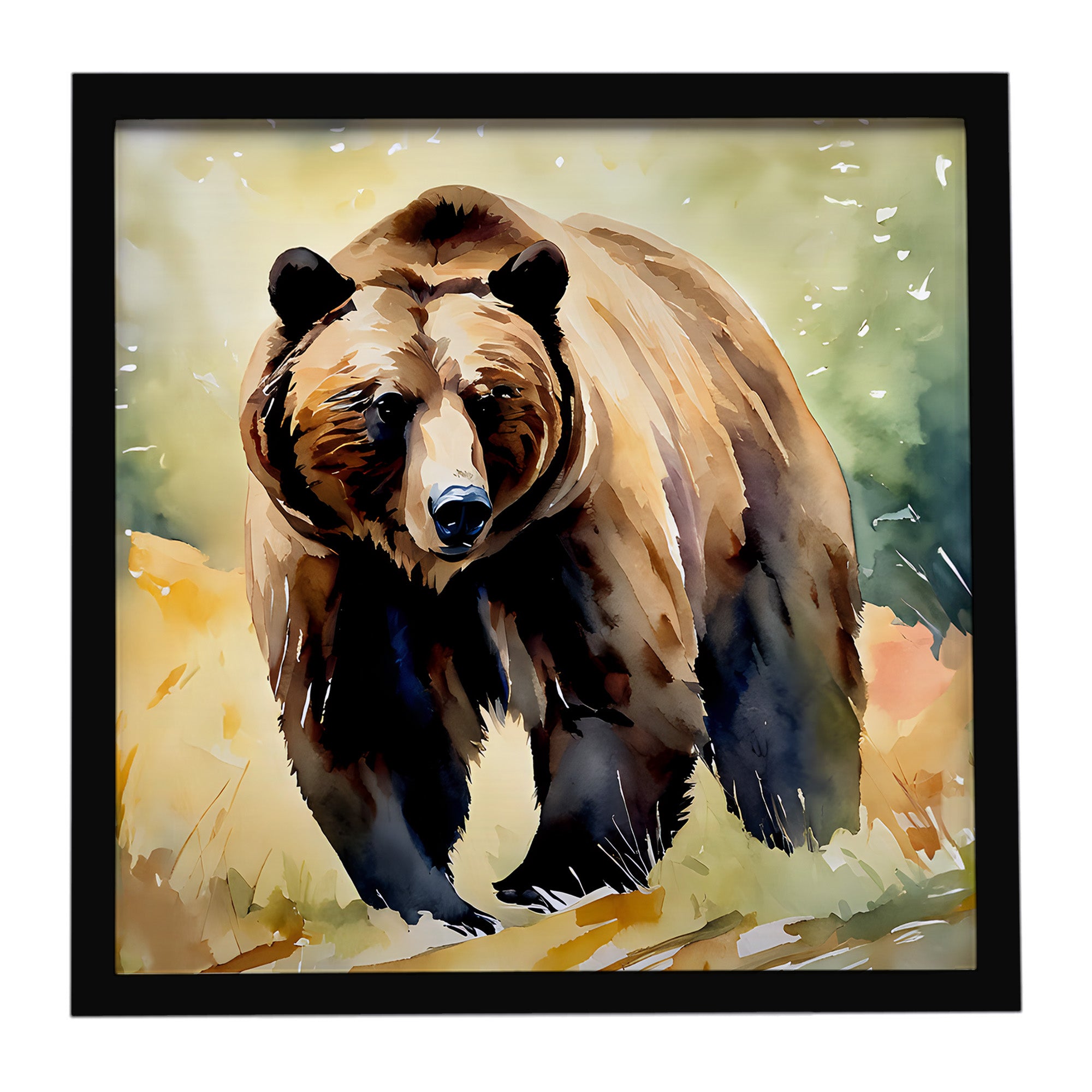 Caroline's Treasures Grizzly Bear Framed Metal Print