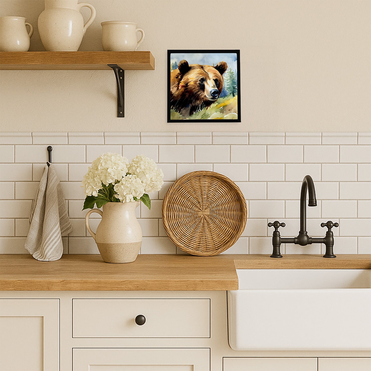 Caroline's Treasures Grizzly Bear Framed Metal Print