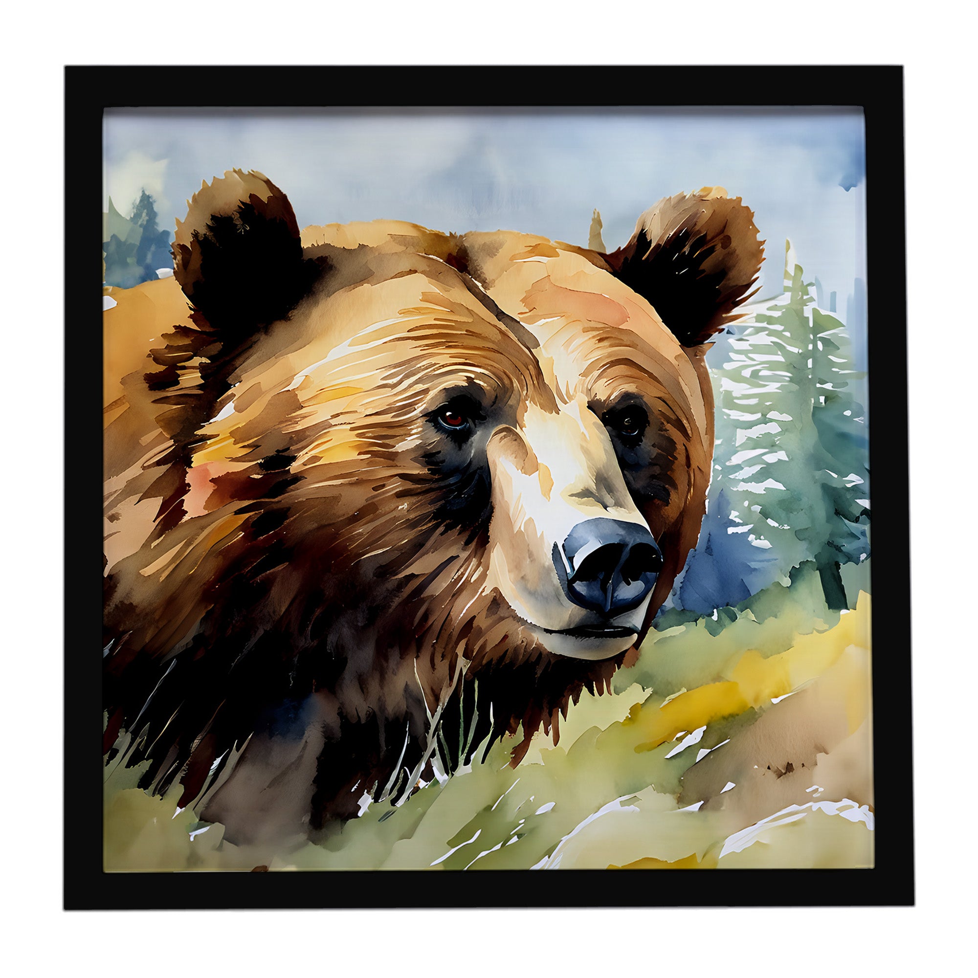 Caroline's Treasures Grizzly Bear Framed Metal Print
