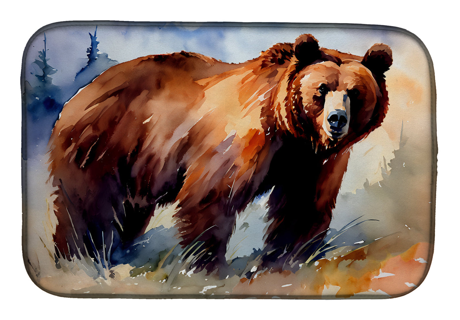 Caroline's Treasures Grizzly Bear Dish Drying Mat