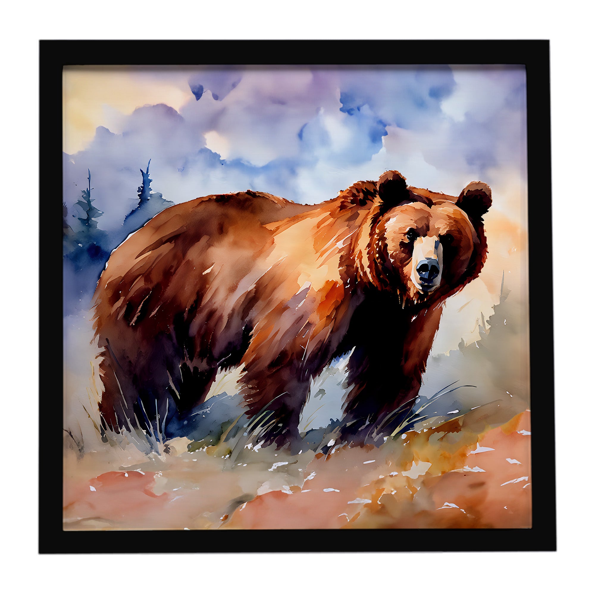 Caroline's Treasures Grizzly Bear Framed Metal Print