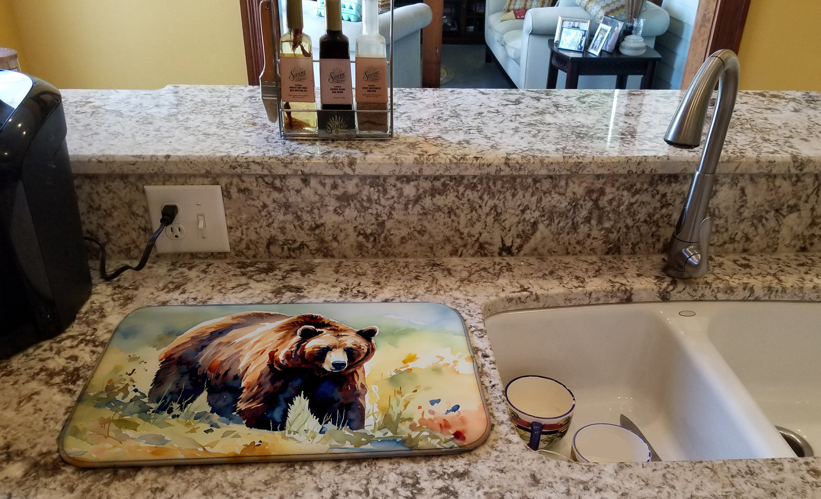 Caroline's Treasures Grizzly Bear Dish Drying Mat