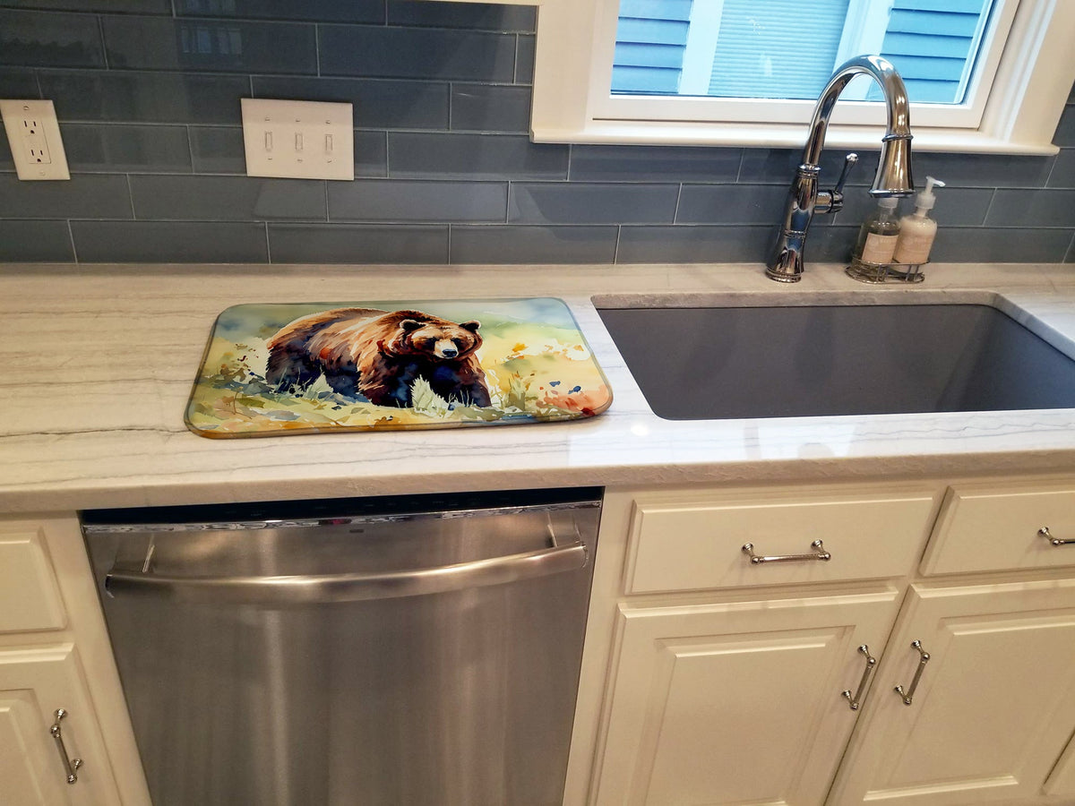 Caroline's Treasures Grizzly Bear Dish Drying Mat
