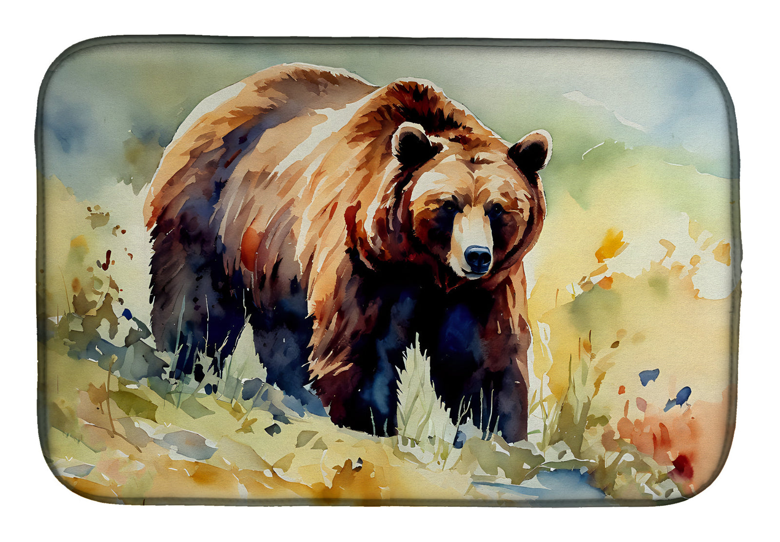 Caroline's Treasures Grizzly Bear Dish Drying Mat