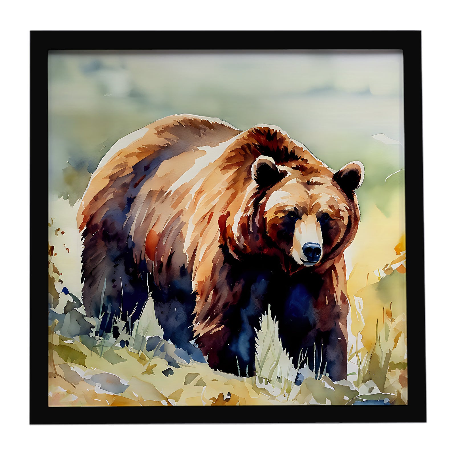 Caroline's Treasures Grizzly Bear Framed Metal Print