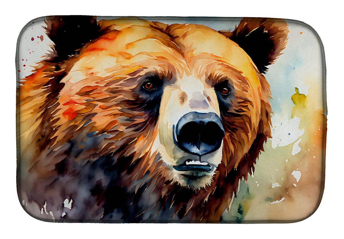 Caroline's Treasures Grizzly Bear Dish Drying Mat