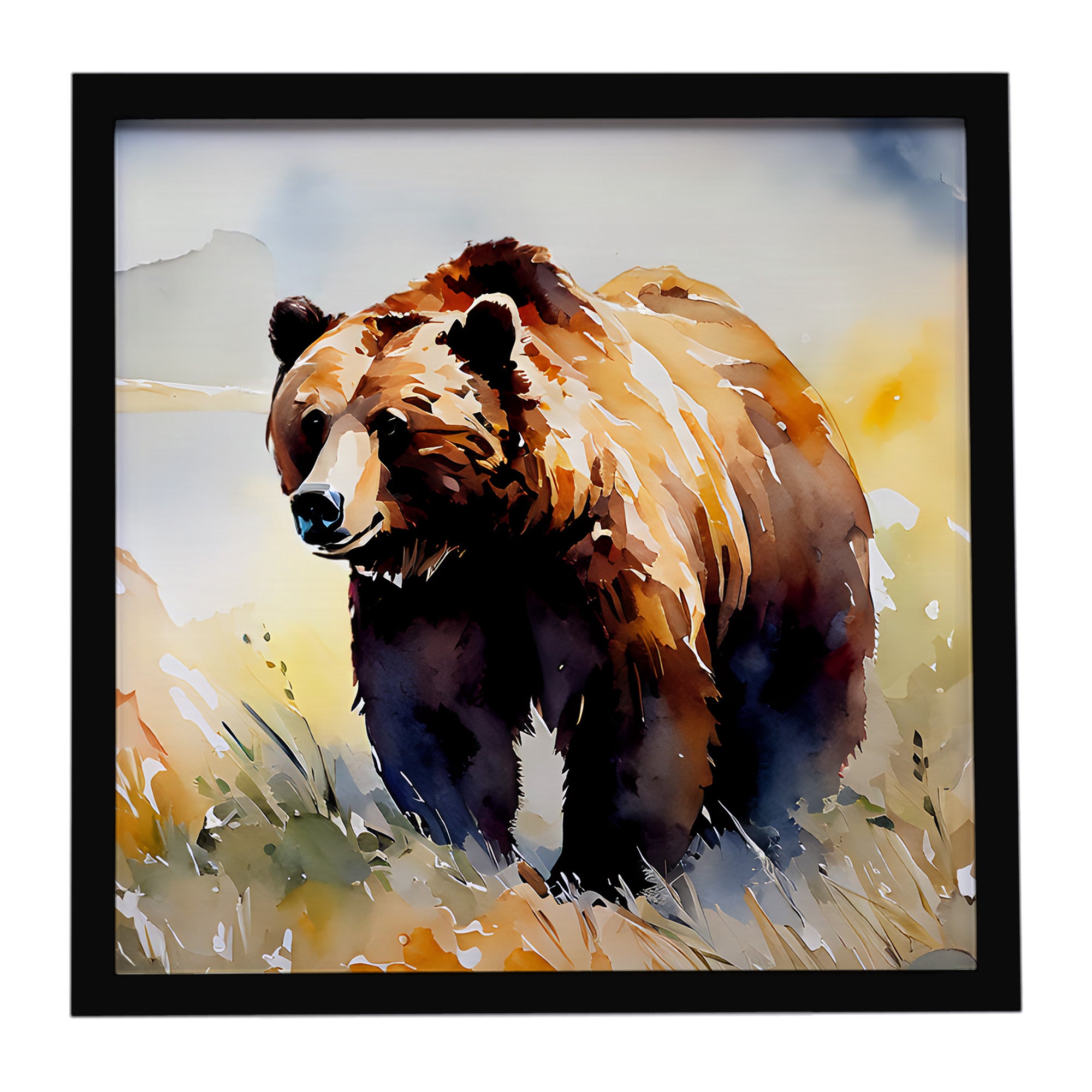 Caroline's Treasures Grizzly Bear Framed Metal Print