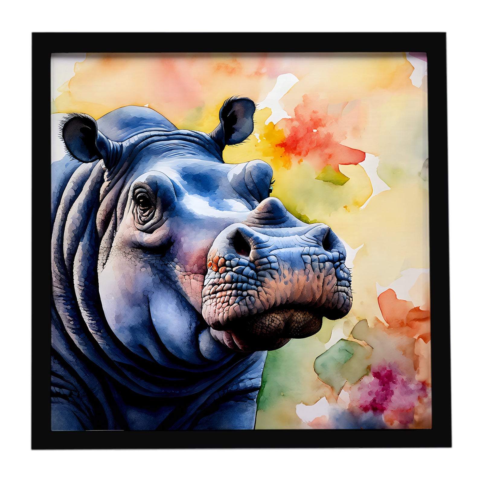 Caroline's Treasures Hippopotamus Framed Metal Print
