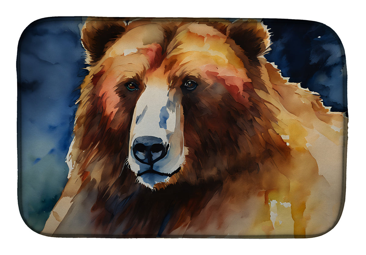 Caroline's Treasures Kodiak Bear Dish Drying Mat